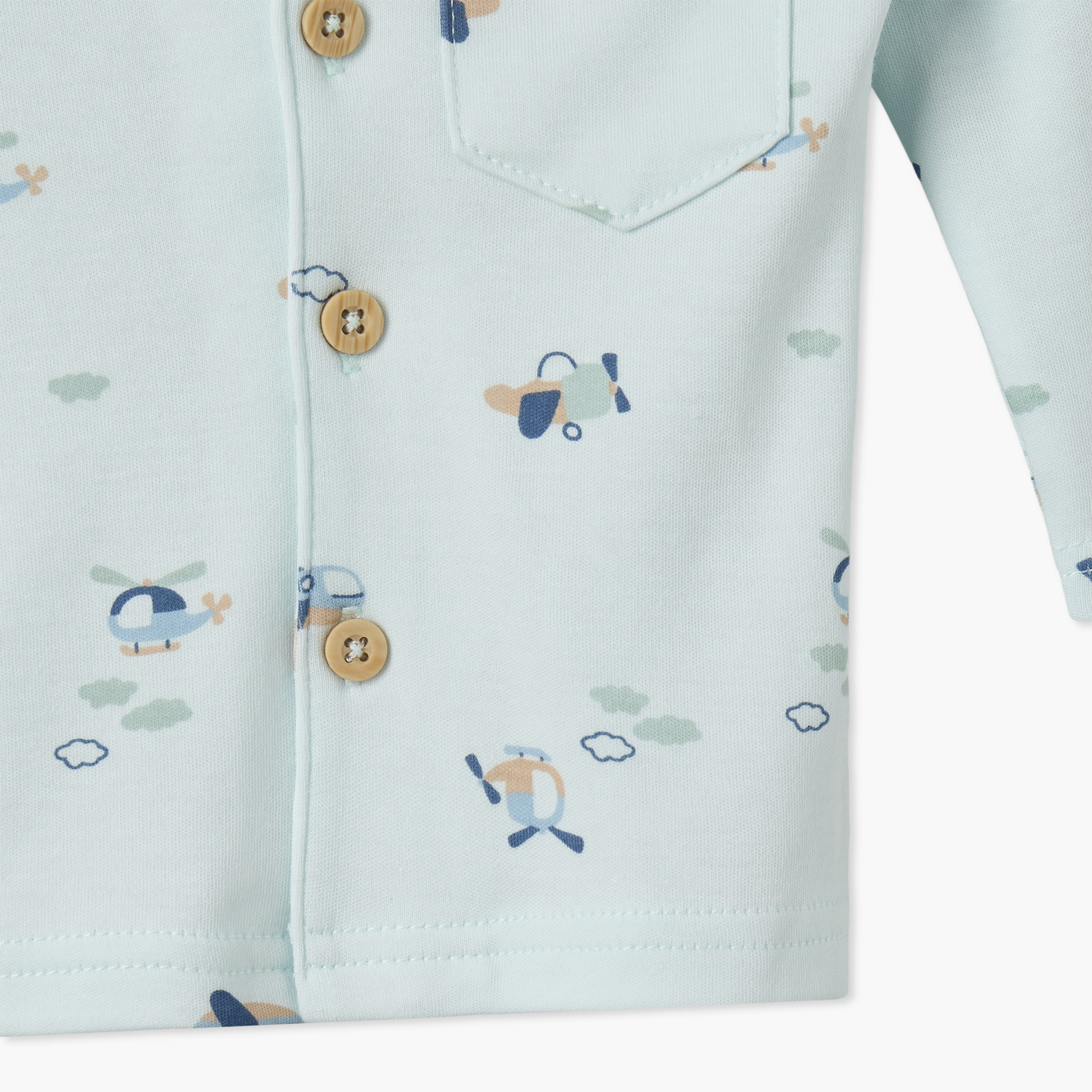 طقم بيجاما قطن بأكمام طويلة وياقة عاديّة بطبعات الطيران من جونيورز-baby-boys-clothing-nightwear-pyjamasets-image-8