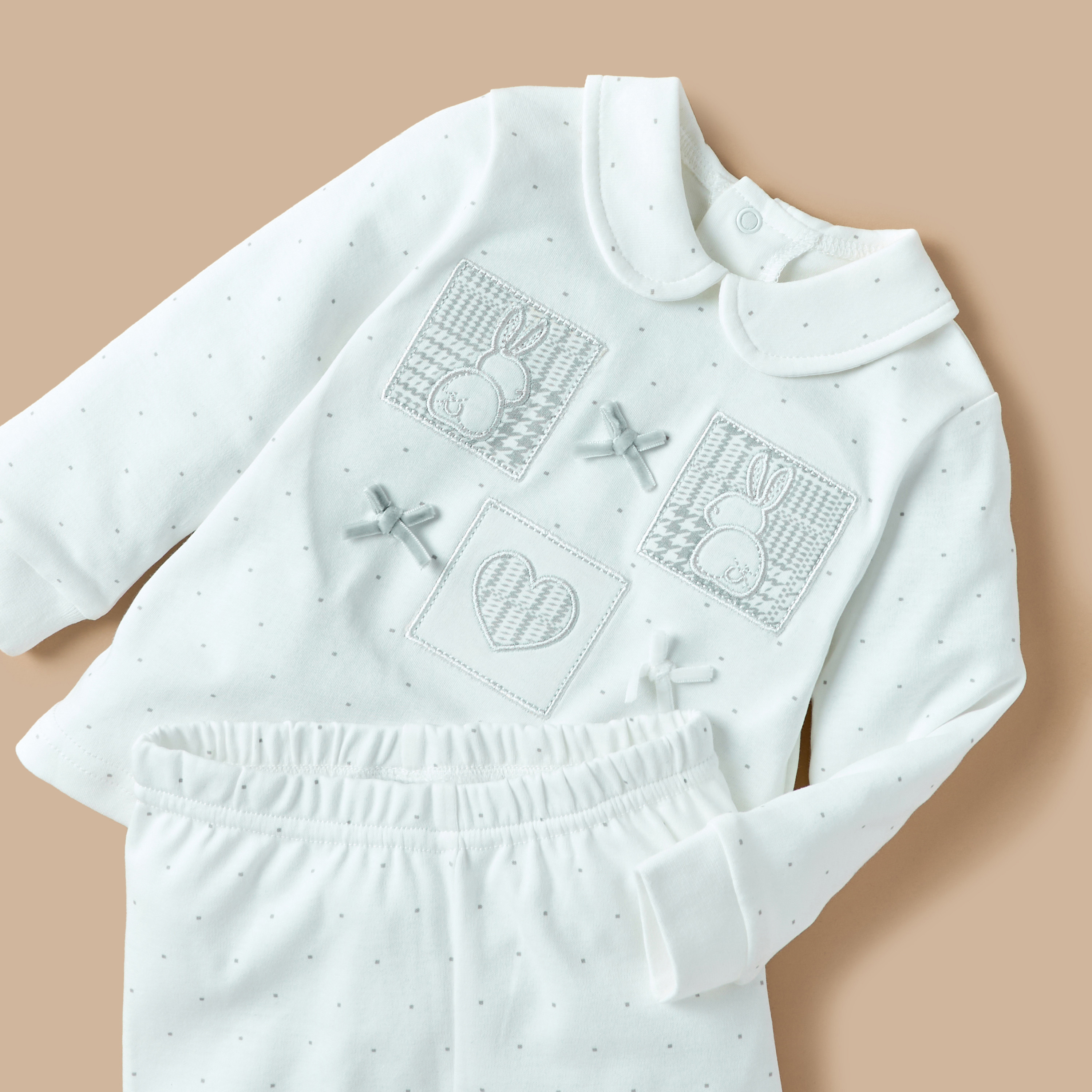 Giggles Bunny Embroidered T-shirt and Pyjama Set-baby-boys-clothing-nightwear-pyjamasets-image-4