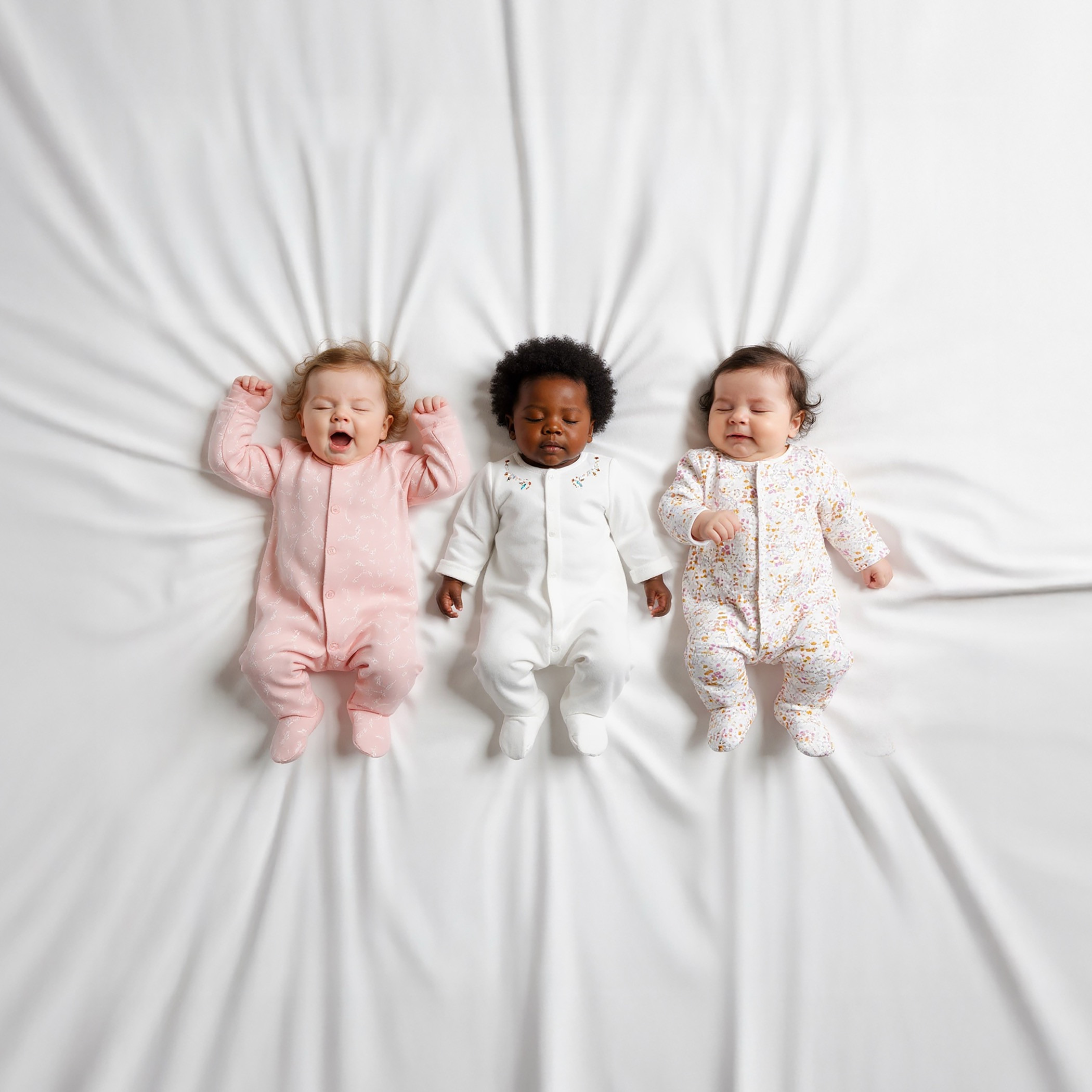 بدلة نوم بأقدام مغلقة وأكمام طويلة من جونيورز - طقم 3 قطع متنوعة-baby-girls-clothing-nightwear-sleepsuits-image-2