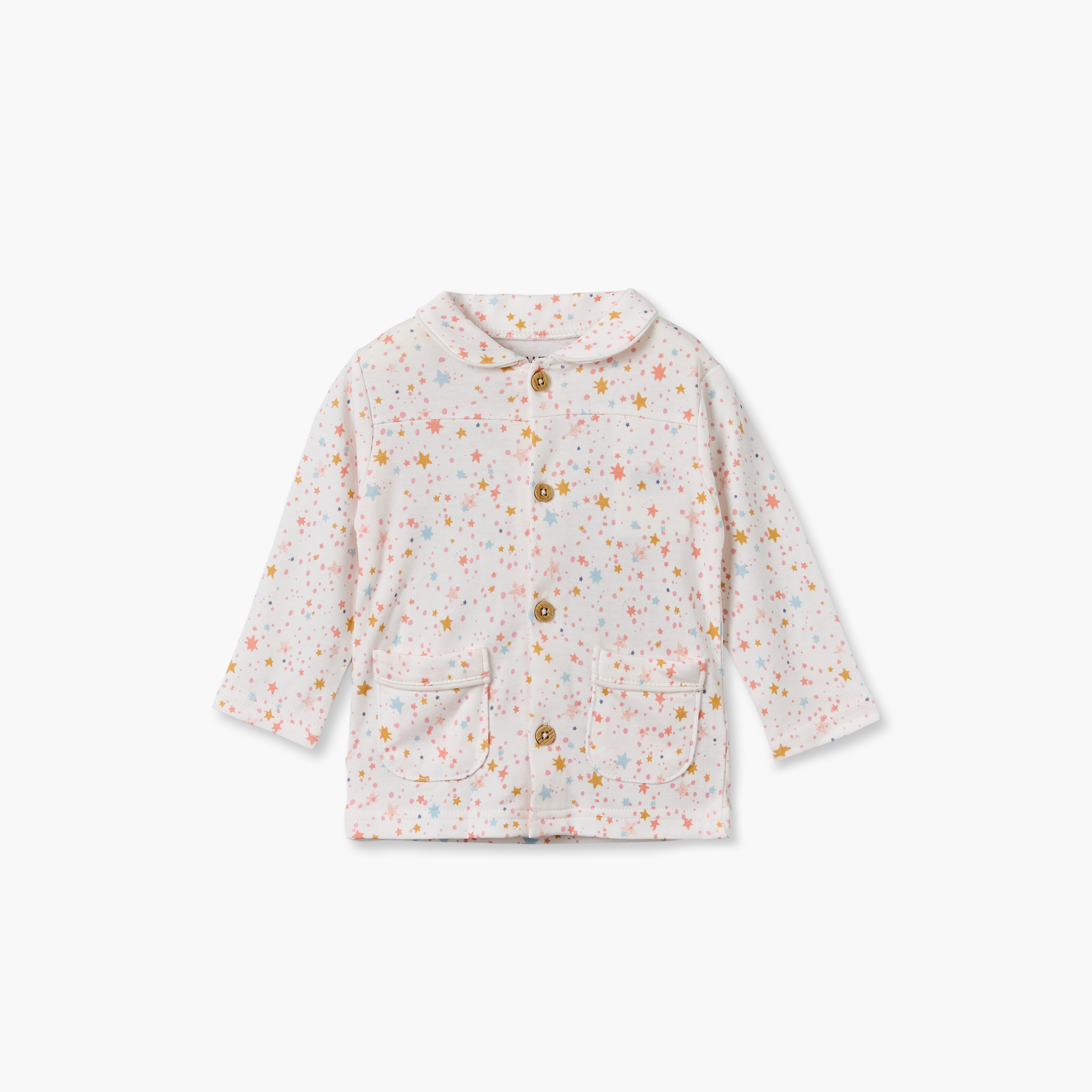 Juniors Cotton Collared Long Sleeves Shirt with Pyjamas with Star Print-promo_babyshop_Buy3for10.9_KWT030926-image-3
