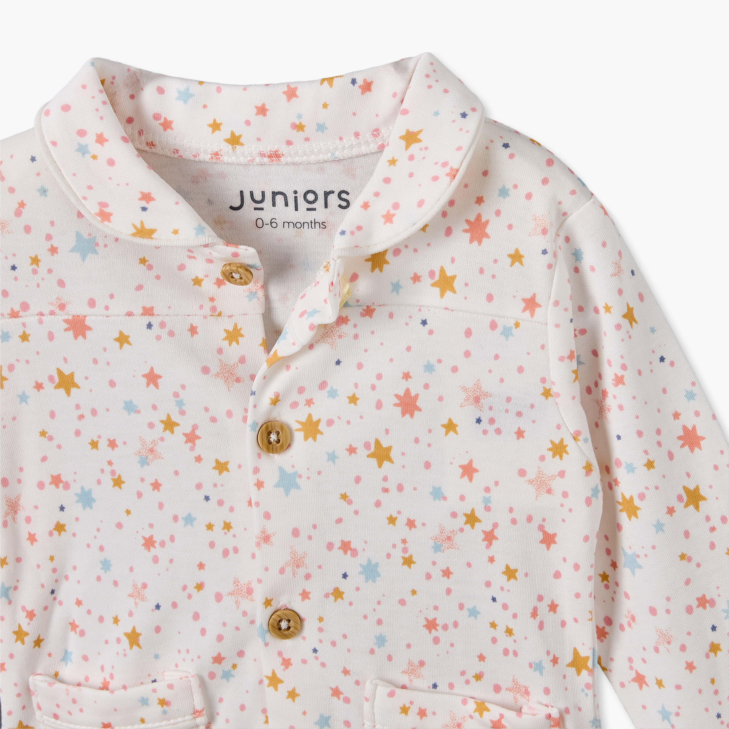 Juniors Cotton Collared Long Sleeves Shirt with Pyjamas with Star Print-promo_babyshop_Buy3for10.9_KWT030926-image-7