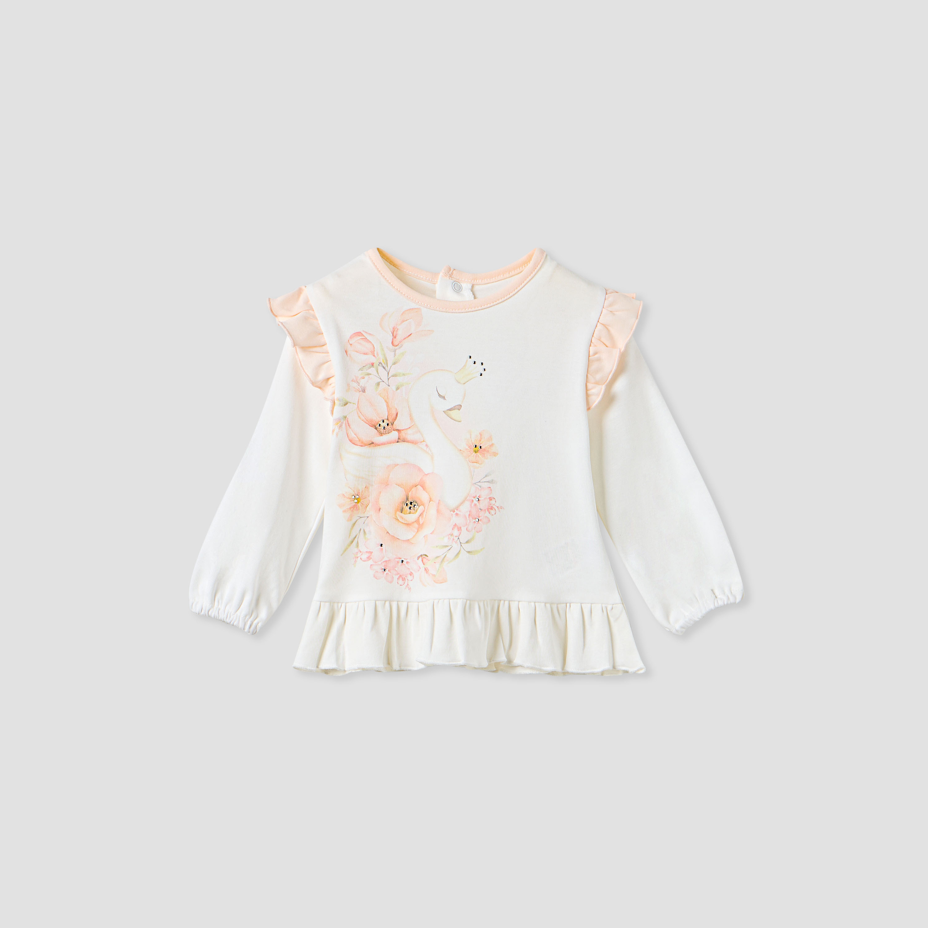 Giggles Floral Print T-shirt and Pyjama Set-baby-girls-clothing-nightwear-pyjamasets-image-2