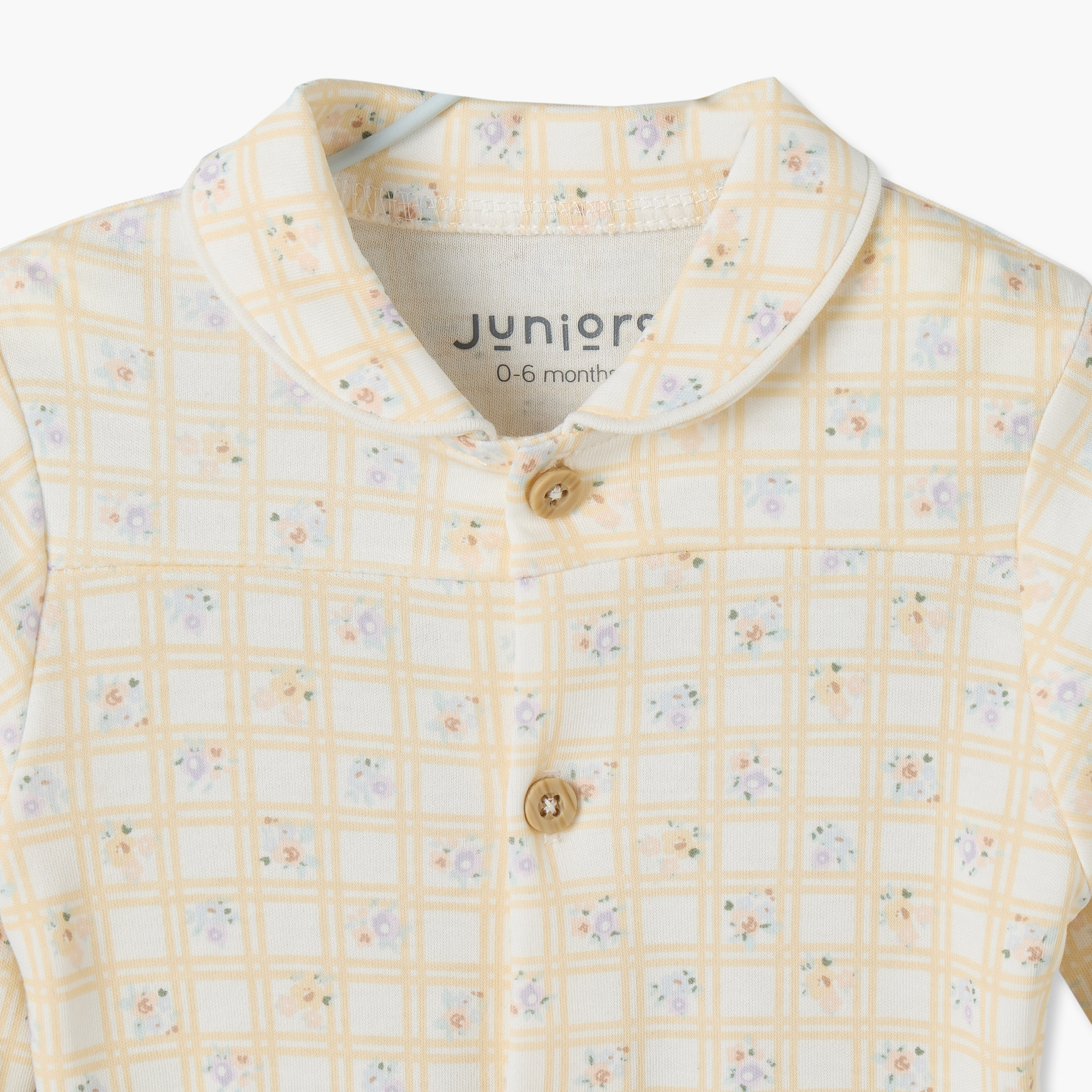 طقم بيجاما قطن بأكمام طويلة وياقة بطبعات زهور من جونيورز-baby-girls-clothing-nightwear-pyjamasets-image-6