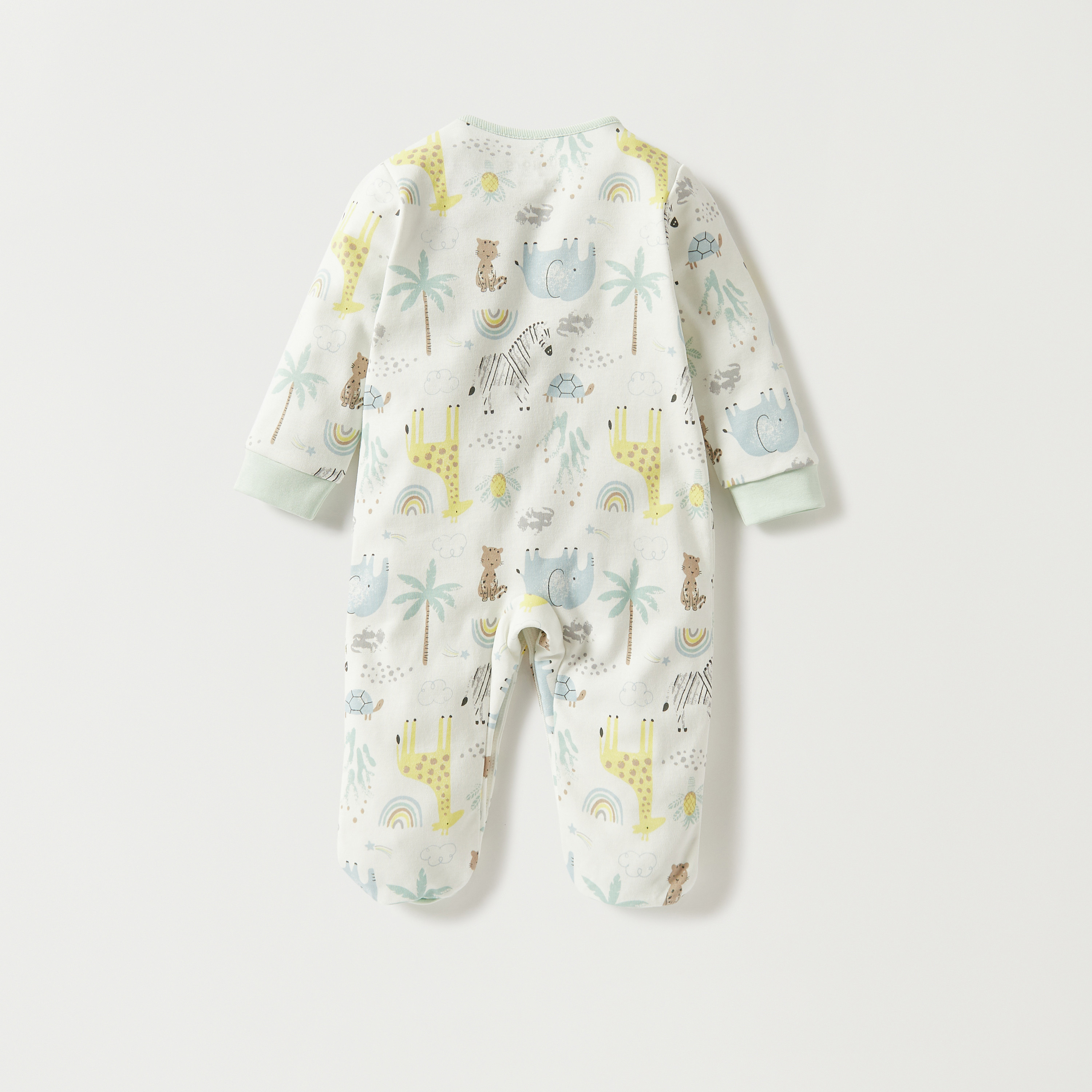 بدلة نوم بأقدام مغلقة وتفاصيل زينة بطبعات من جونيورز-baby-boys-clothing-nightwear-sleepsuits-image-4