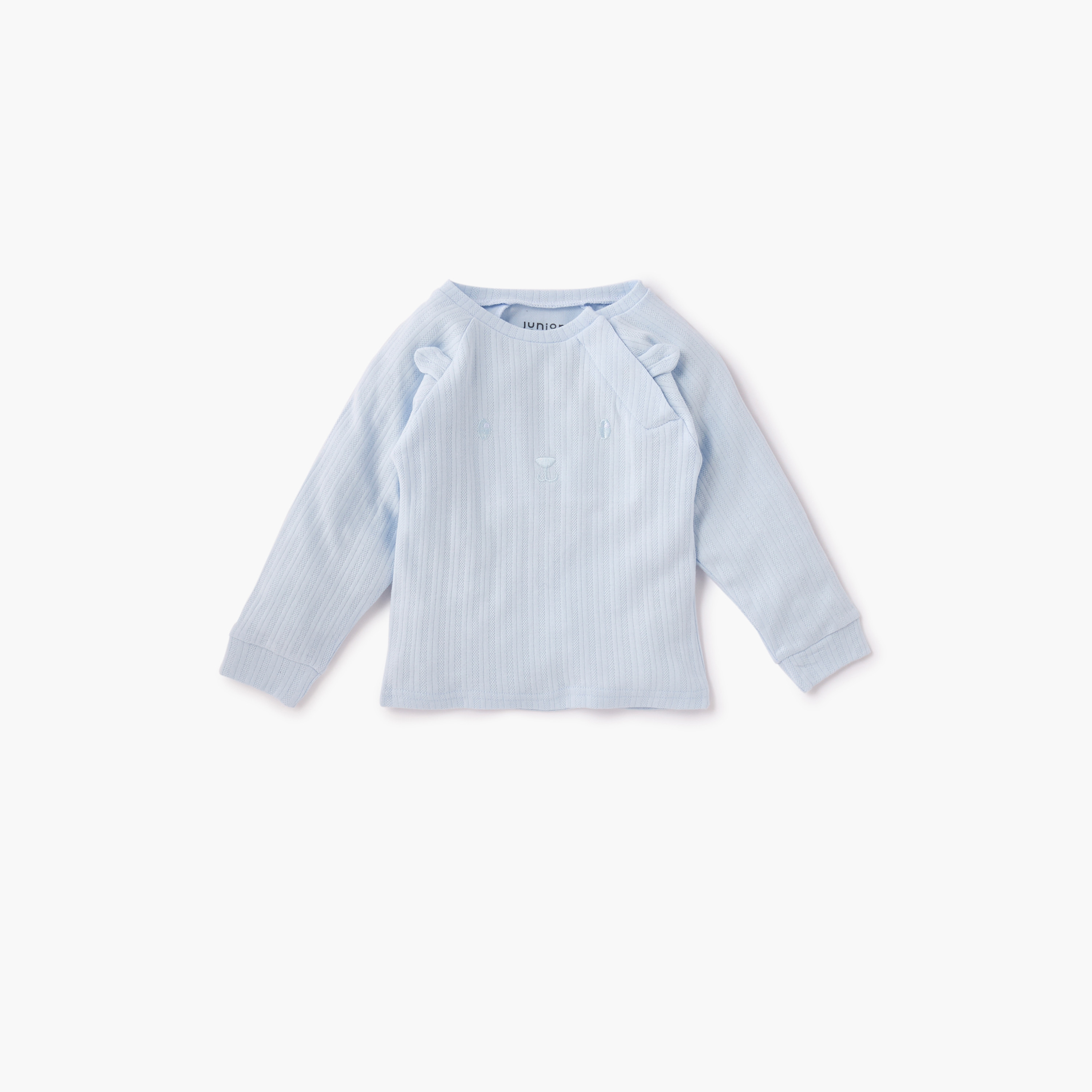 Juniors Ear Applique T-shirt and Textured Pyjama Set-baby-boys-clothing-nightwear-pyjamasets-image-2