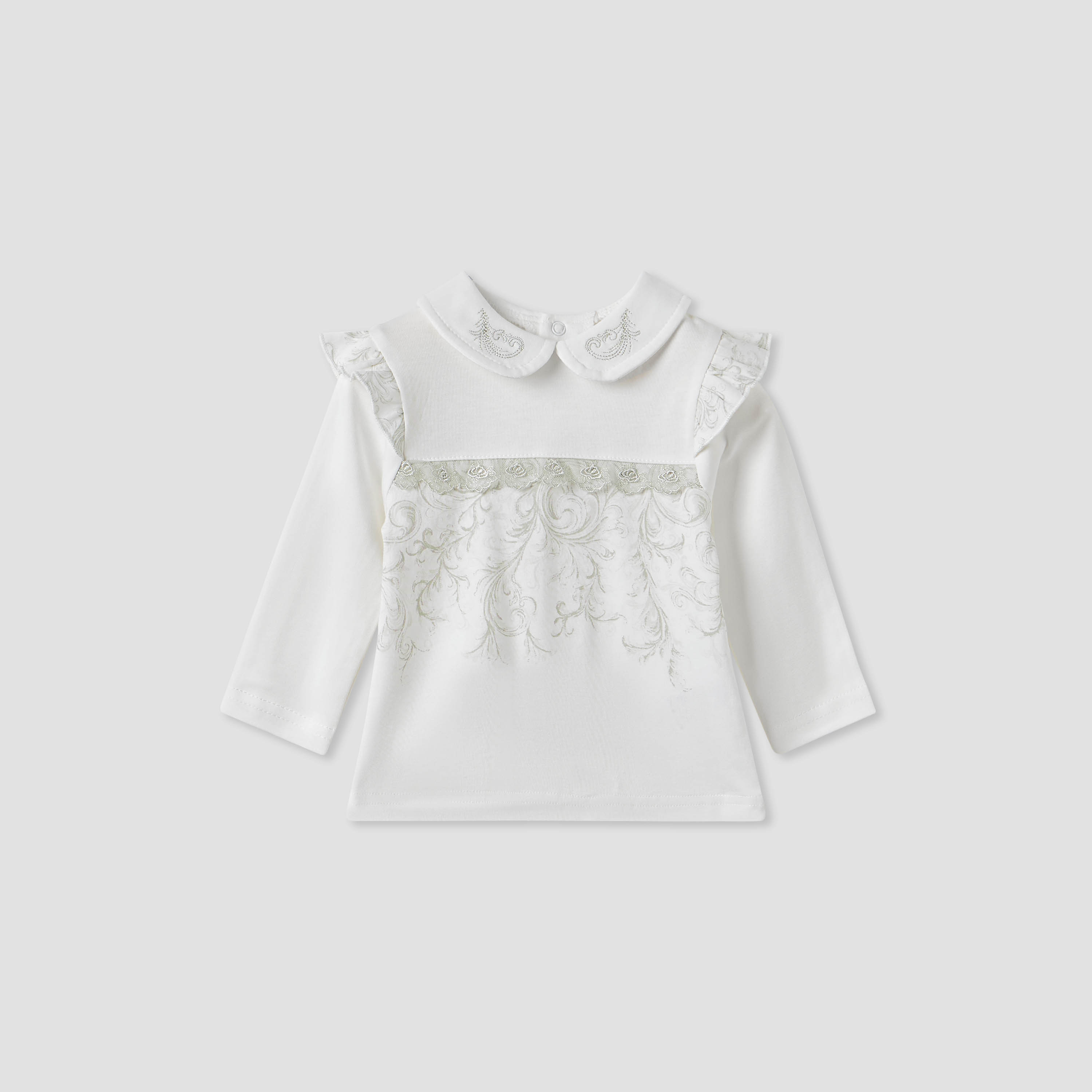 Giggles Printed Collared Top and Pyjama Set-baby-girls-clothing-nightwear-pyjamasets-image-2