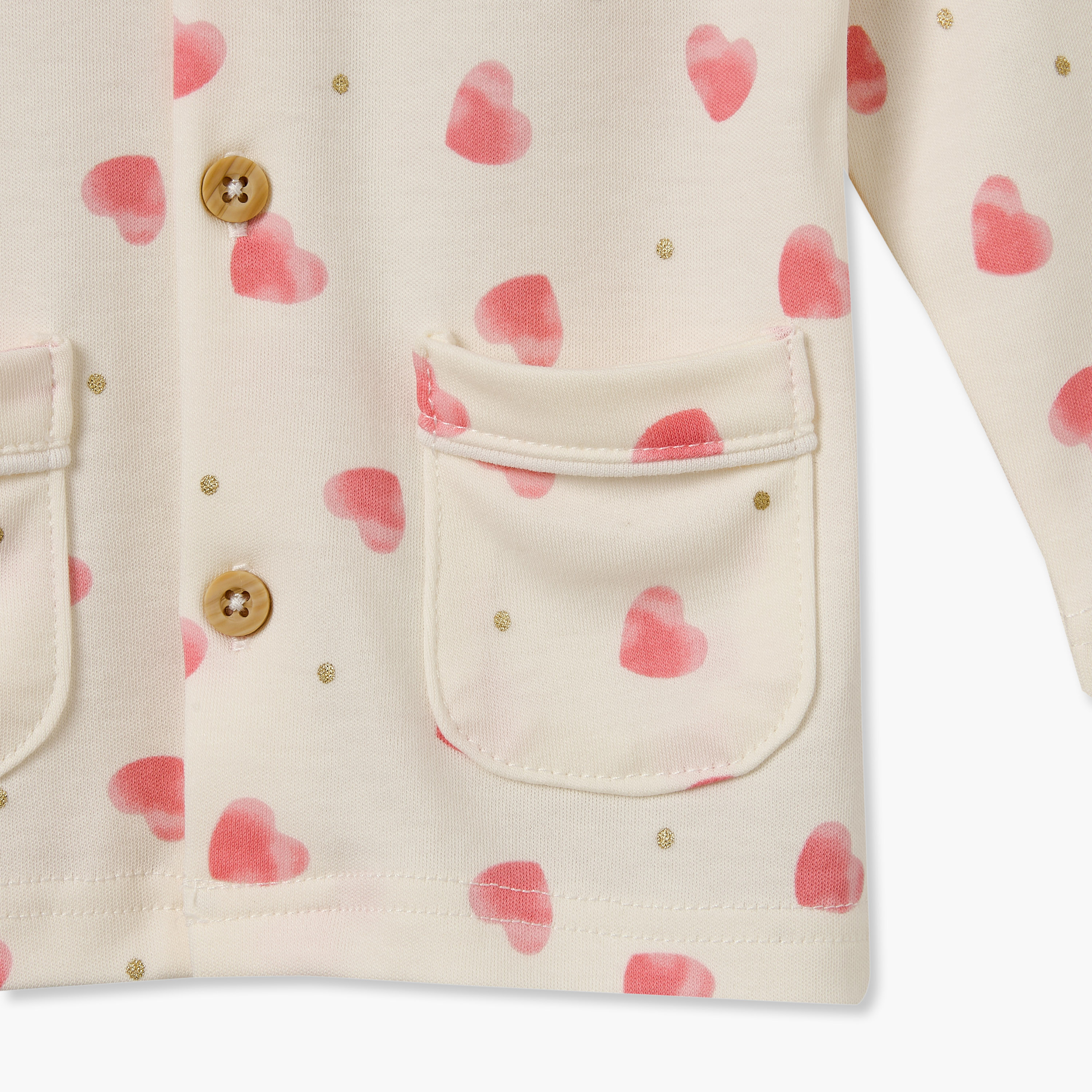 طقم بيجاما قطن بأكمام طويلة وياقة بطبعات قلوب من جونيورز-baby-girls-clothing-nightwear-pyjamasets-image-8