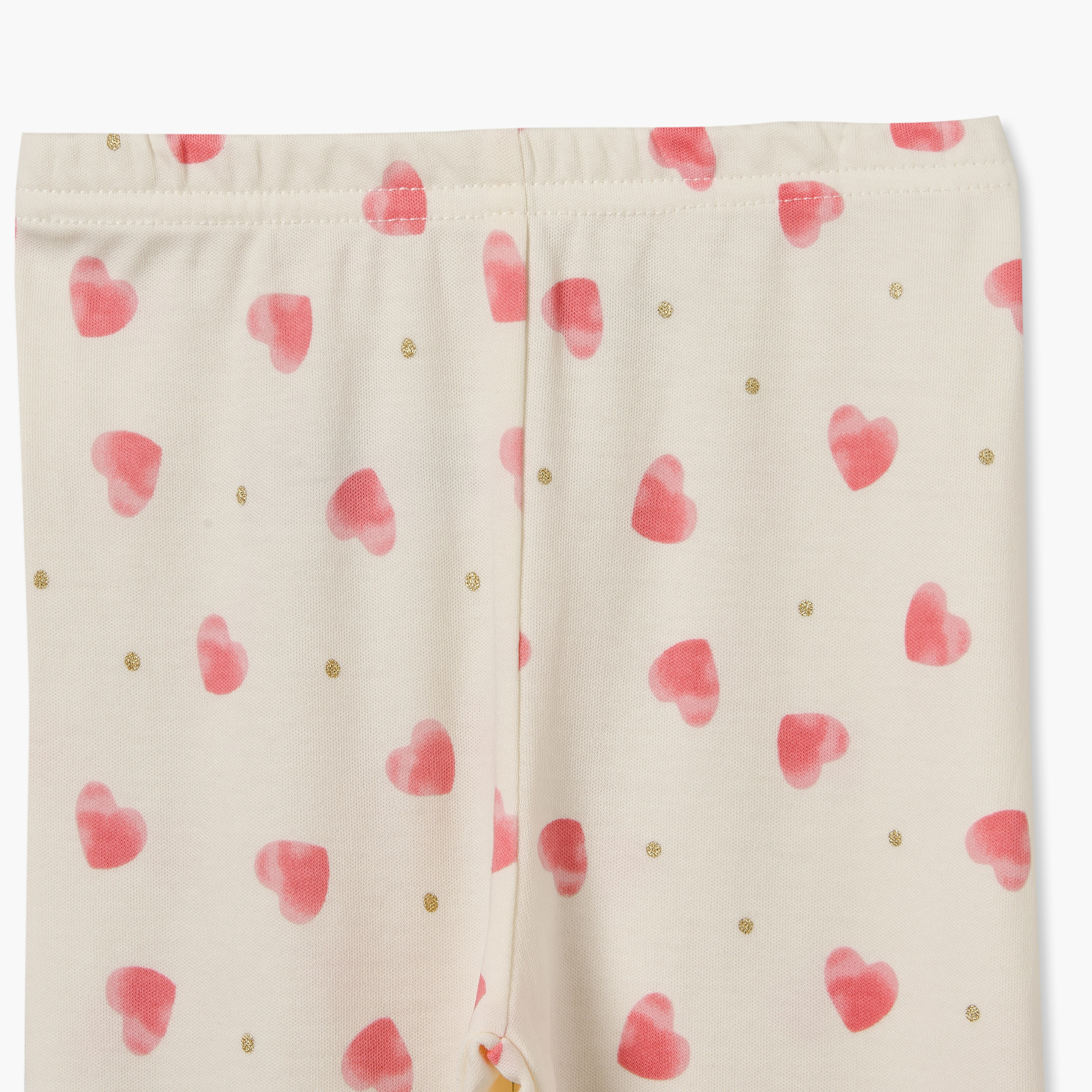طقم بيجاما قطن بأكمام طويلة وياقة بطبعات قلوب من جونيورز-baby-girls-clothing-nightwear-pyjamasets-image-9