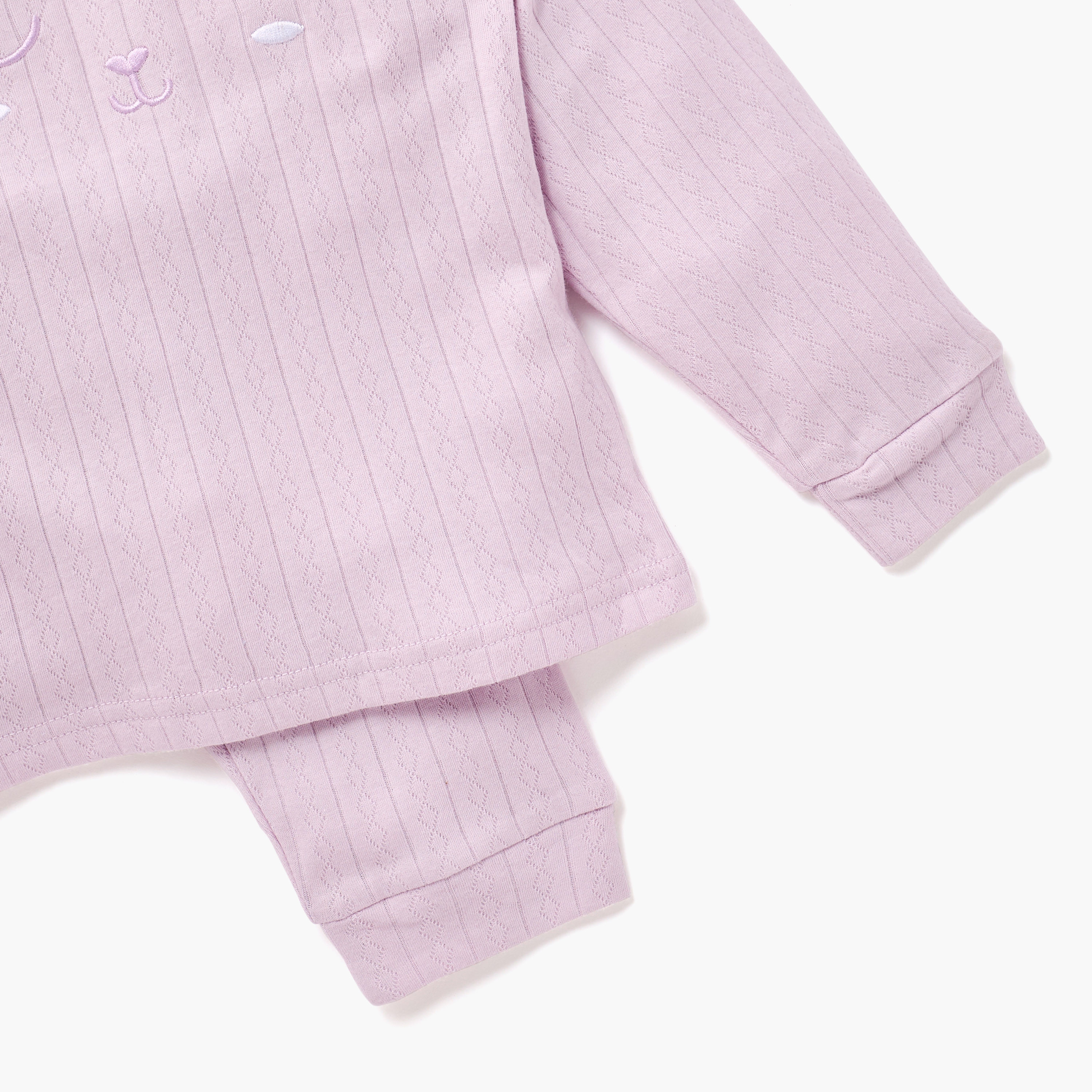 طقم تيشيرت بتزيينات أذن وبنطلون بيجاما من جونيورز-baby-girls-clothing-nightwear-pyjamasets-image-5