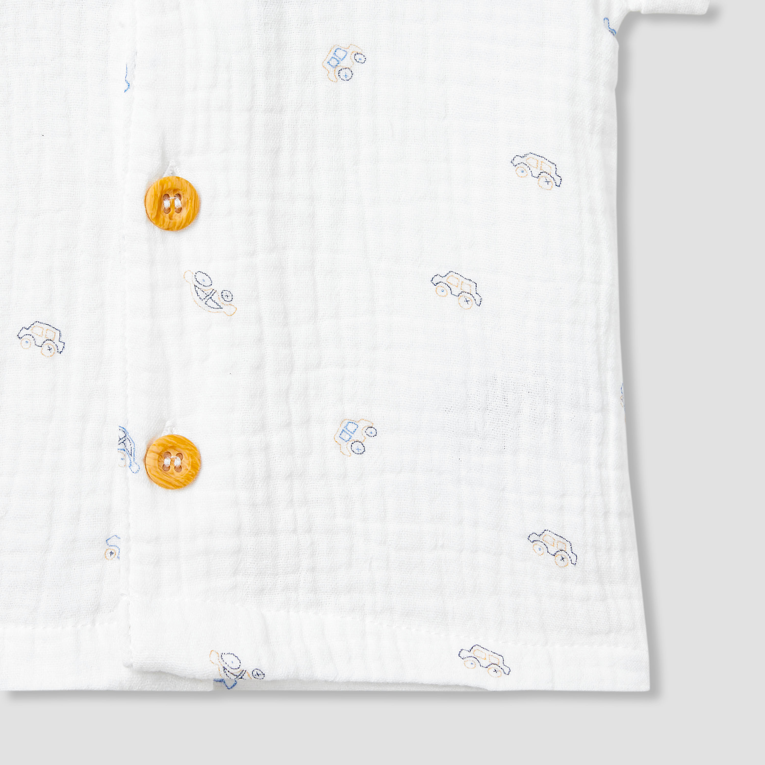 Juniors Boys Shirt and Shorts Set with Print - Cotton - Short Sleeves - Collar-baby-boys-clothing-setsandcoords-image-6