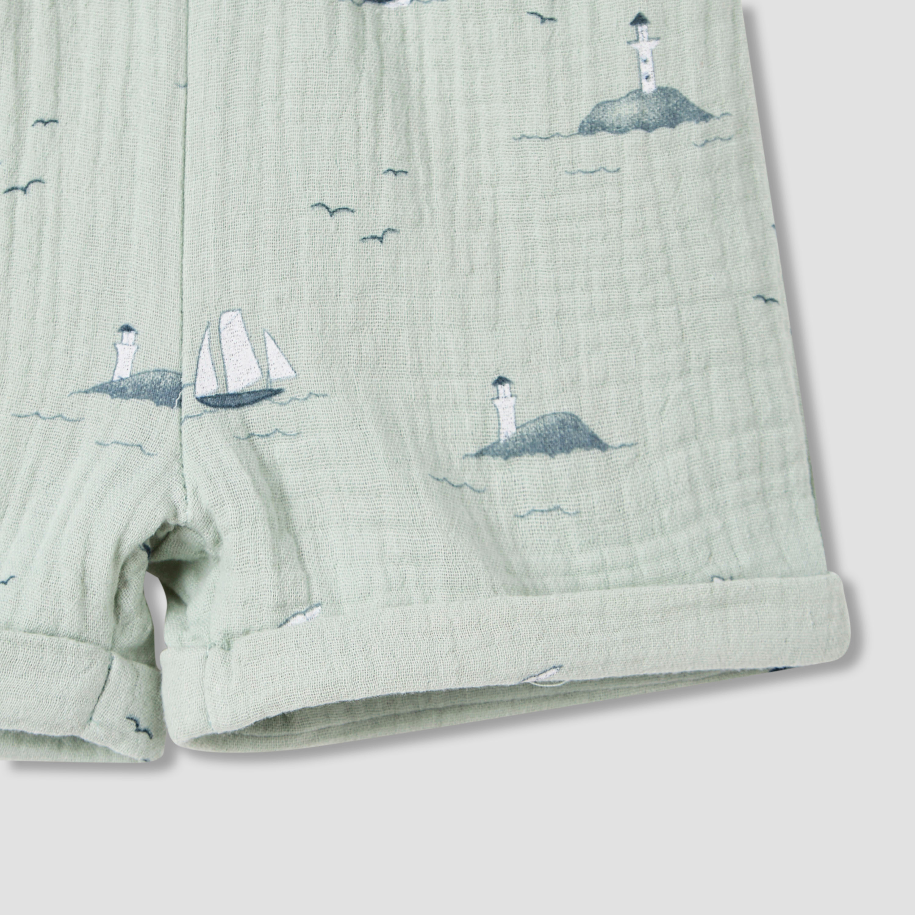 Juniors Boys Shirt and Shorts Set with Fun Print - Muslin Cotton - Short Sleeves - Collar-baby-boys-clothing-setsandcoords-image-7