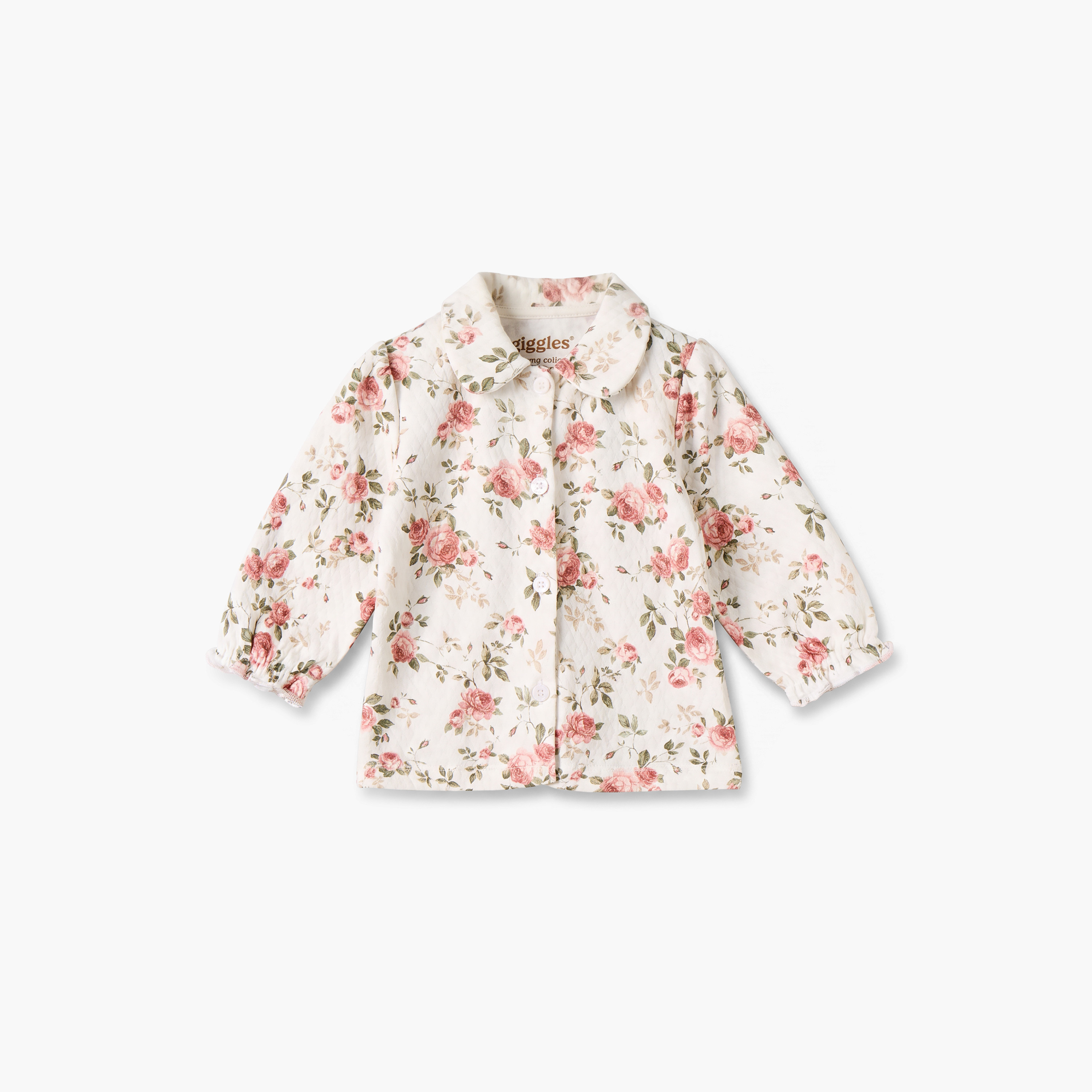 طقم بيجاما قطن بياقة عادية وأكمام طويلة وطبعات زهرية من جيجلز-baby-boys-clothing-nightwear-pyjamasets-image-2