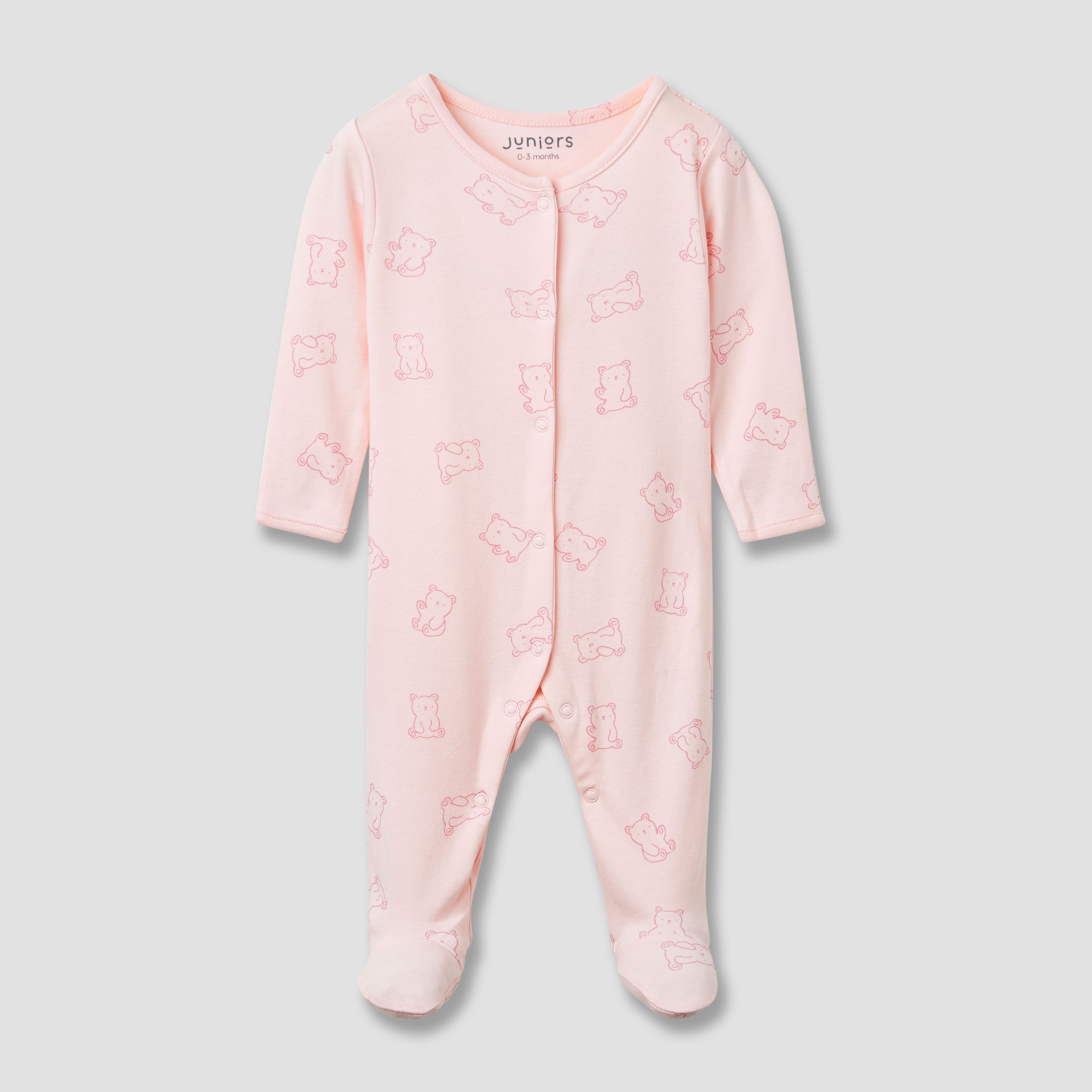 بدلة نوم بأقدام مغلقة وأكمام طويلة وطبعات من جونيورز - طقم من 5-baby-girls-clothing-nightwear-sleepsuits-image-4