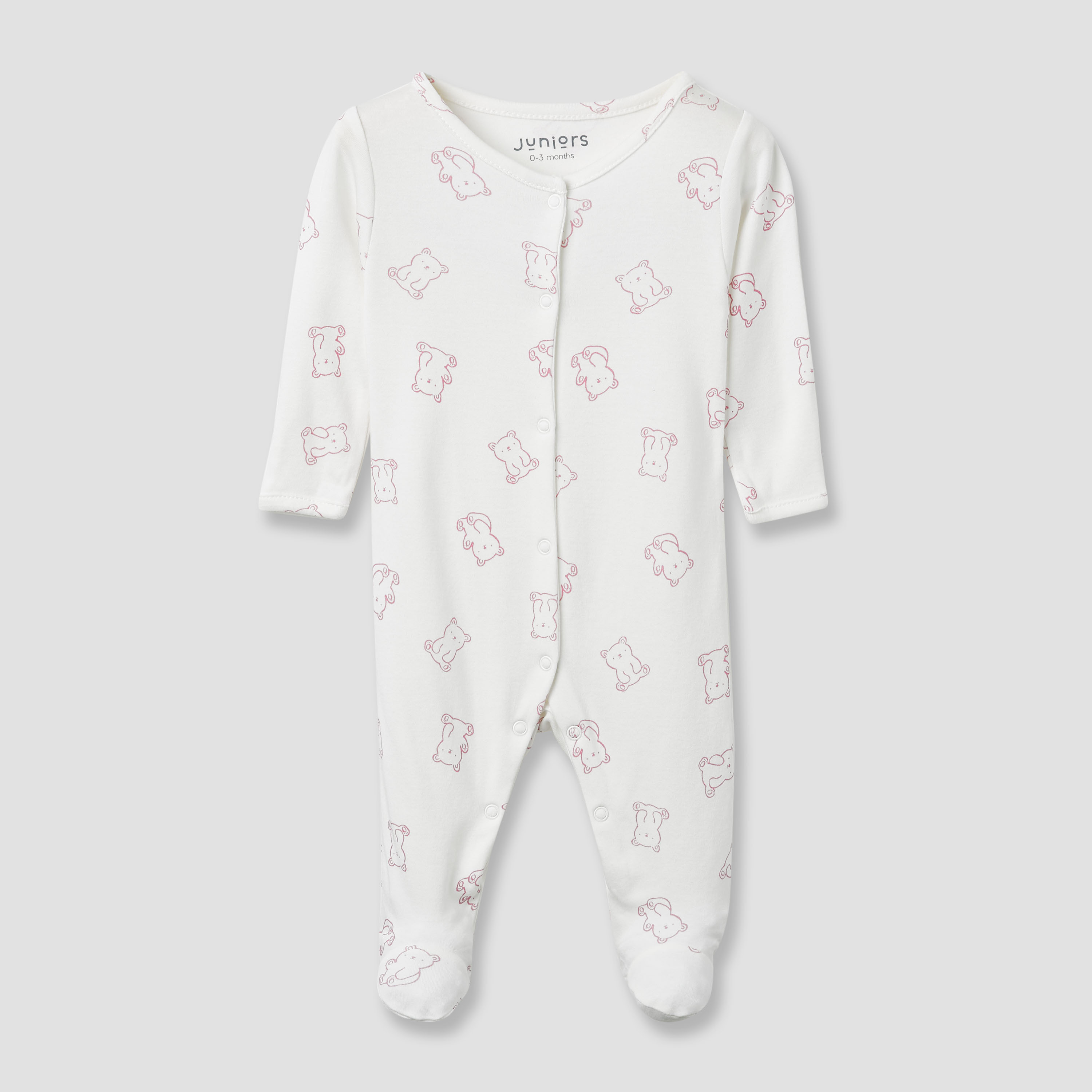 بدلة نوم بأقدام مغلقة وأكمام طويلة وطبعات من جونيورز - طقم من 5-baby-girls-clothing-nightwear-sleepsuits-image-7