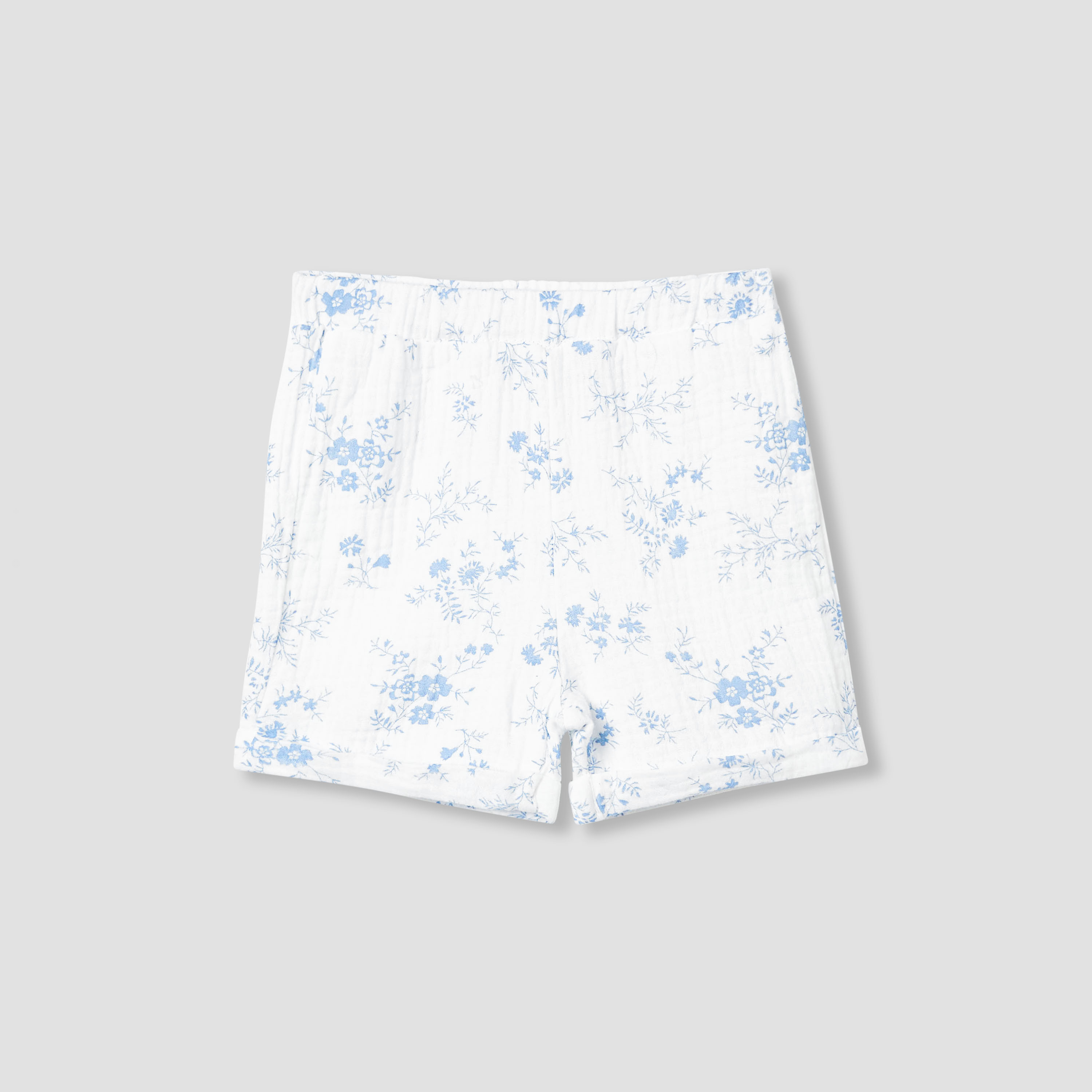 Juniors Girls Shirt and Shorts Set with Floral Print - Cotton - Short Sleeves - Collar-baby-girls-clothing-setsandcoords-image-4