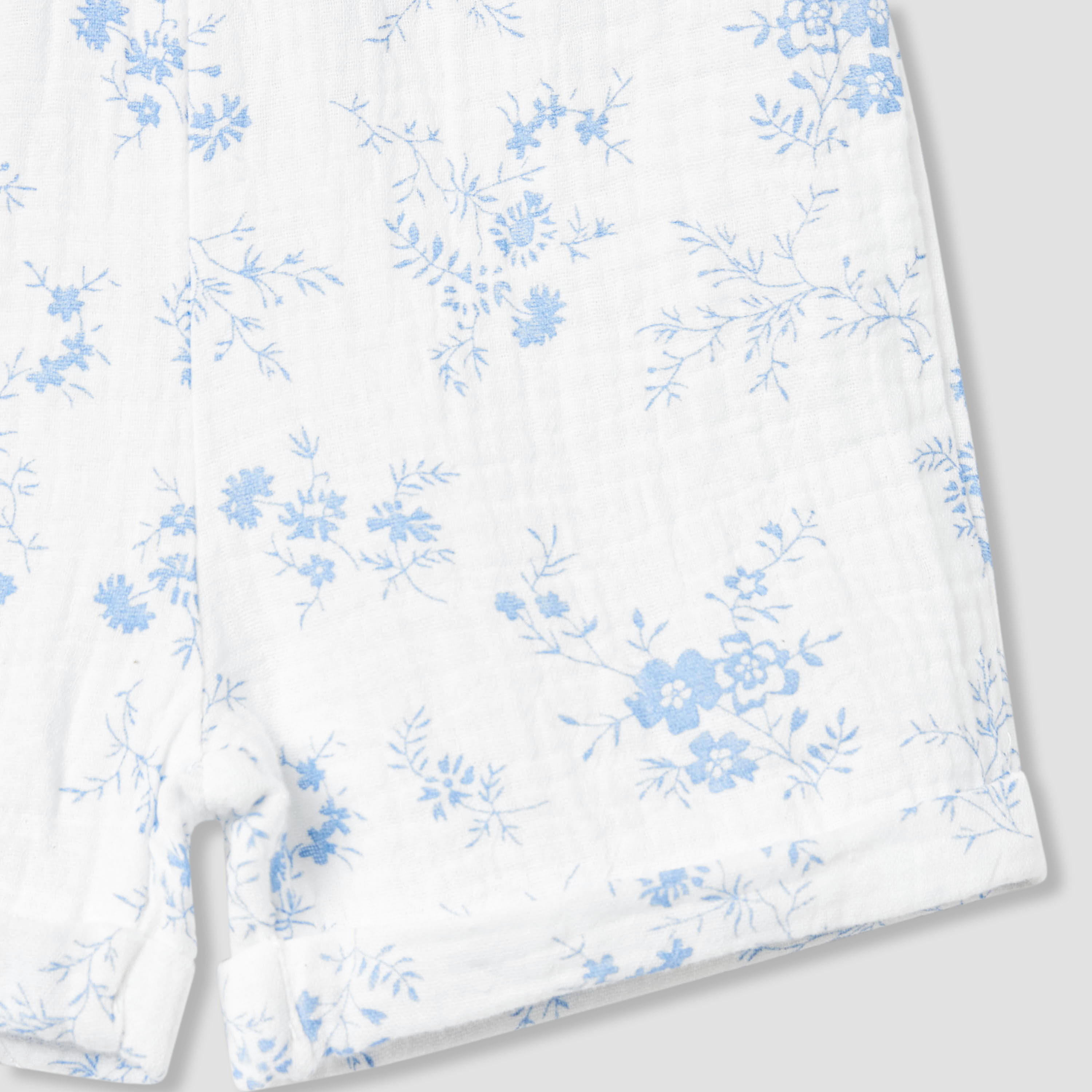 Juniors Girls Shirt and Shorts Set with Floral Print - Cotton - Short Sleeves - Collar-baby-girls-clothing-setsandcoords-image-8