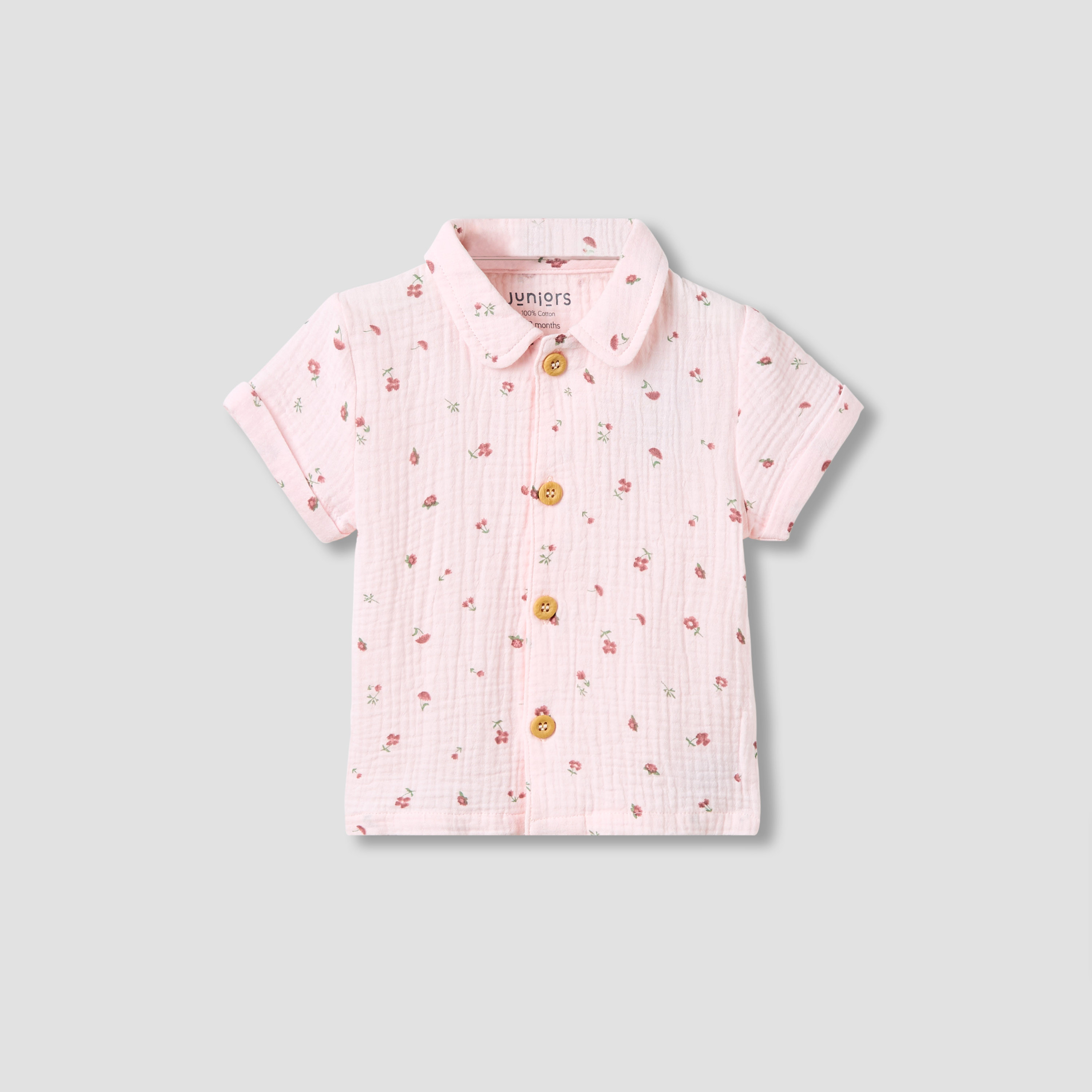 Juniors Girls Shirt and Shorts Set with Print - Cotton - Short Sleeves - Collar-baby-girls-clothing-setsandcoords-image-2