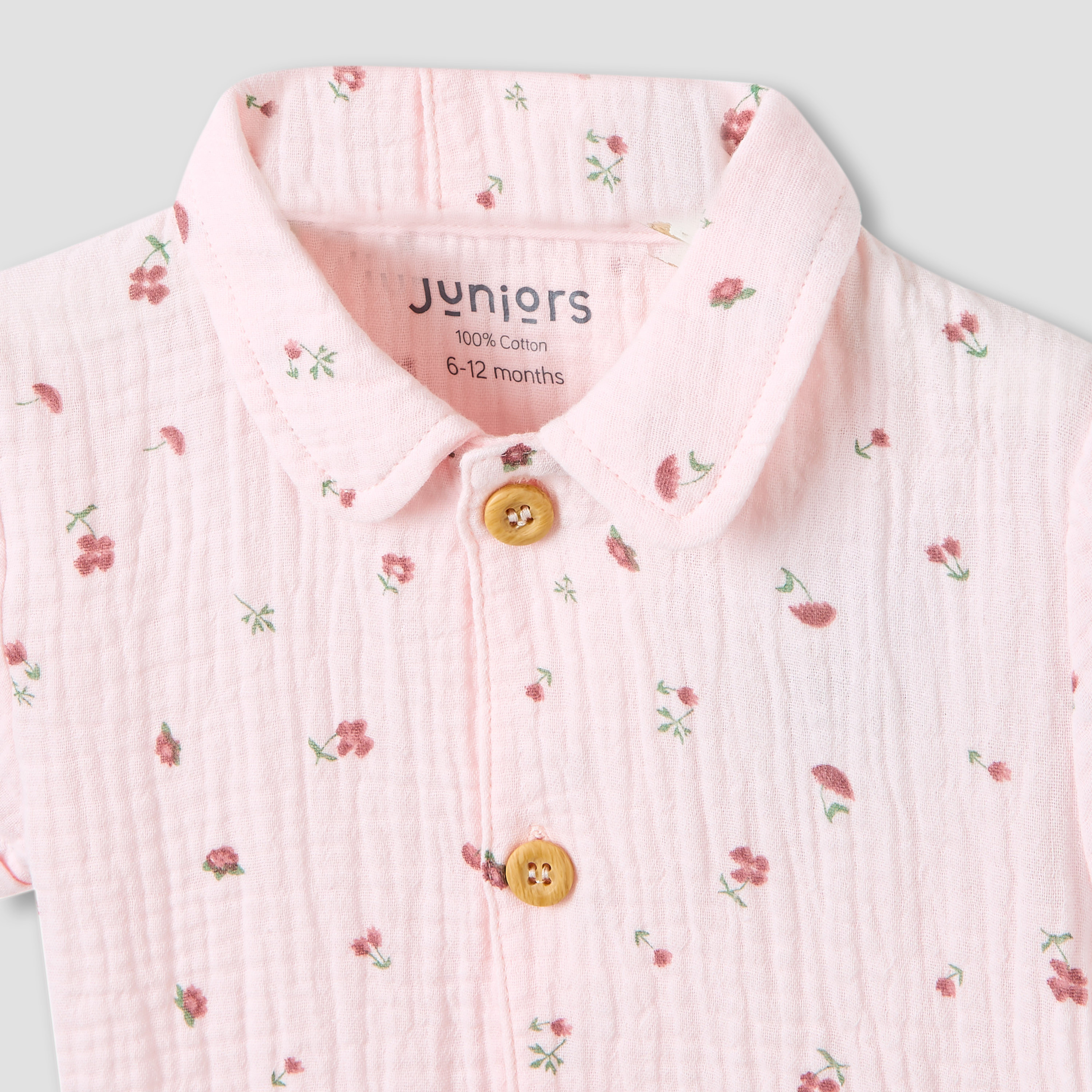 Juniors Girls Shirt and Shorts Set with Print - Cotton - Short Sleeves - Collar-baby-girls-clothing-setsandcoords-image-4