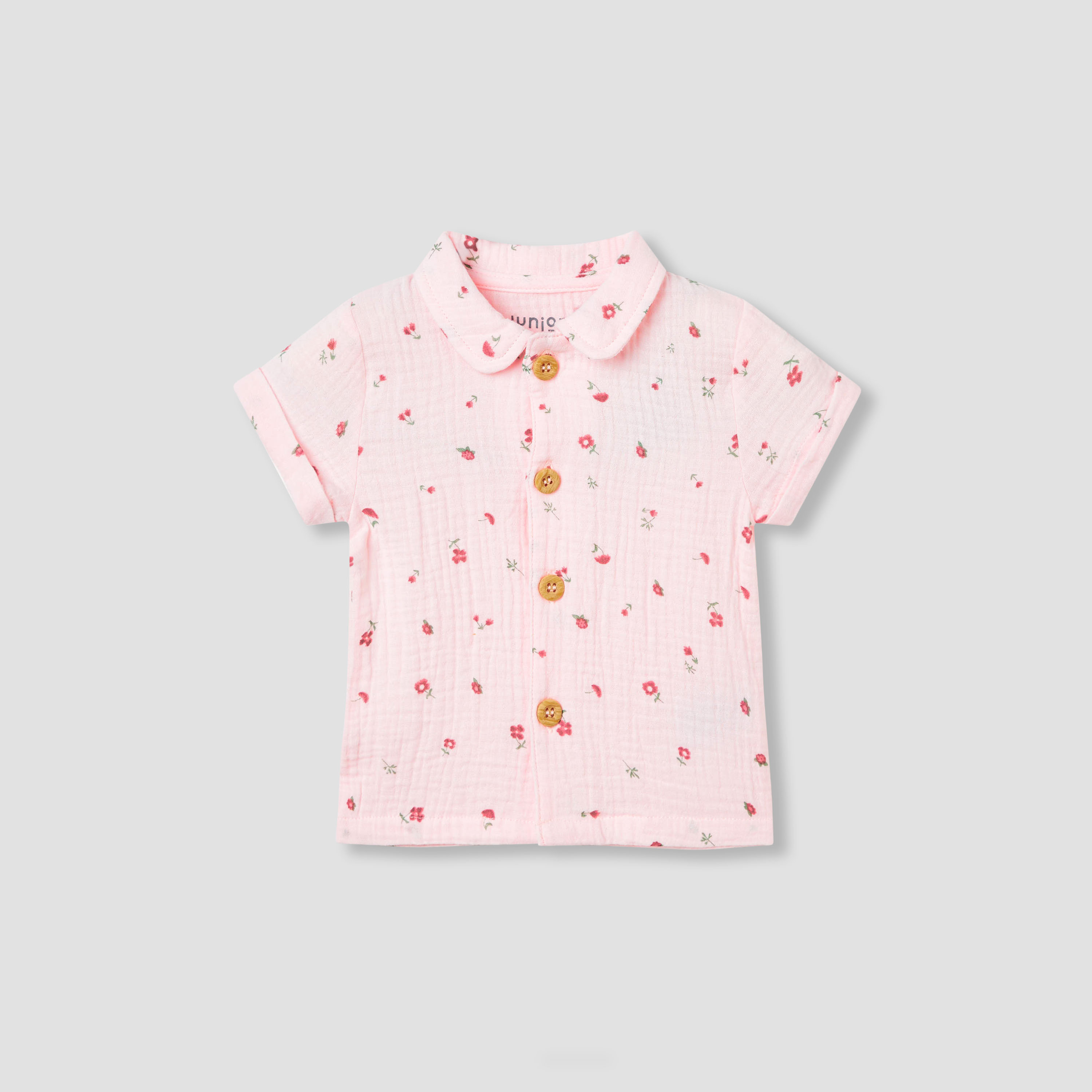 Juniors Girls Shirt and Shorts Set with Print - Cotton - Short Sleeves - Collar-baby-girls-clothing-setsandcoords-image-2