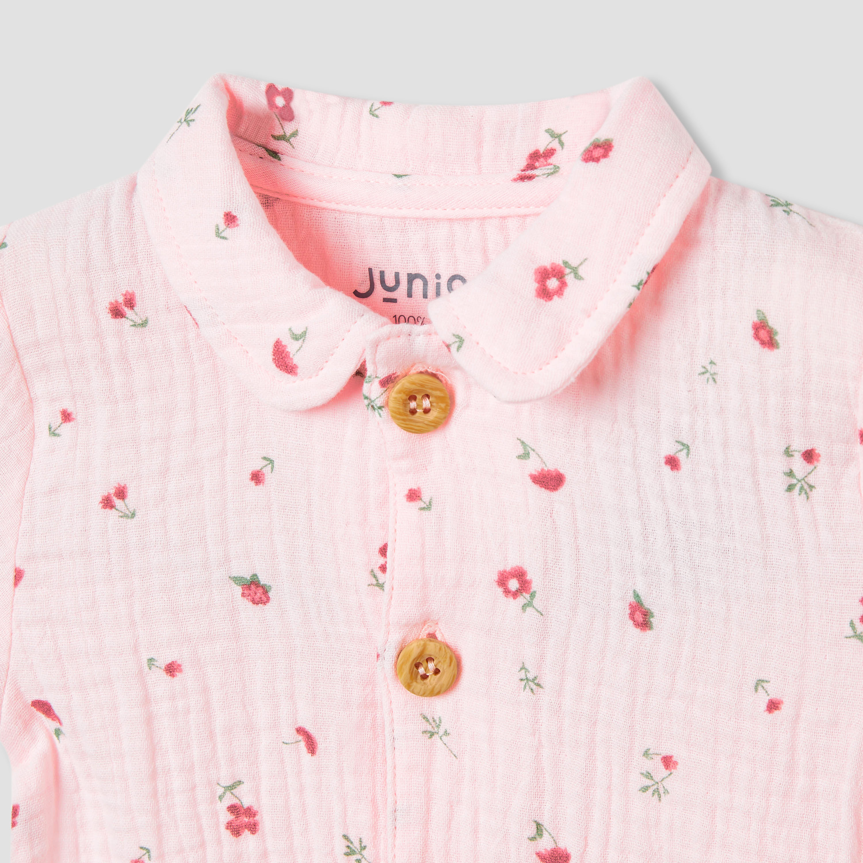 Juniors Girls Shirt and Shorts Set with Print - Cotton - Short Sleeves - Collar-baby-girls-clothing-setsandcoords-image-4