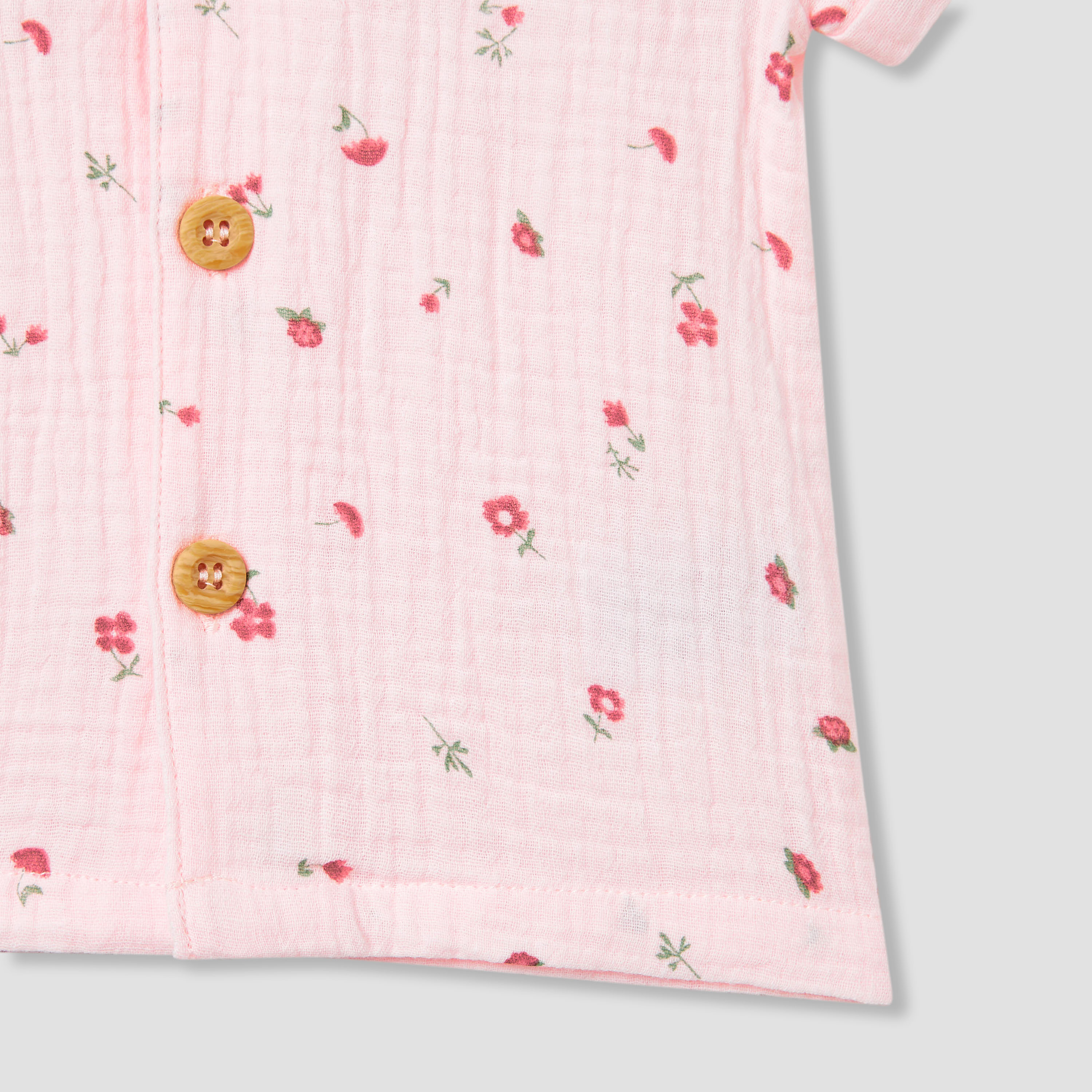 Juniors Girls Shirt and Shorts Set with Print - Cotton - Short Sleeves - Collar-baby-girls-clothing-setsandcoords-image-5