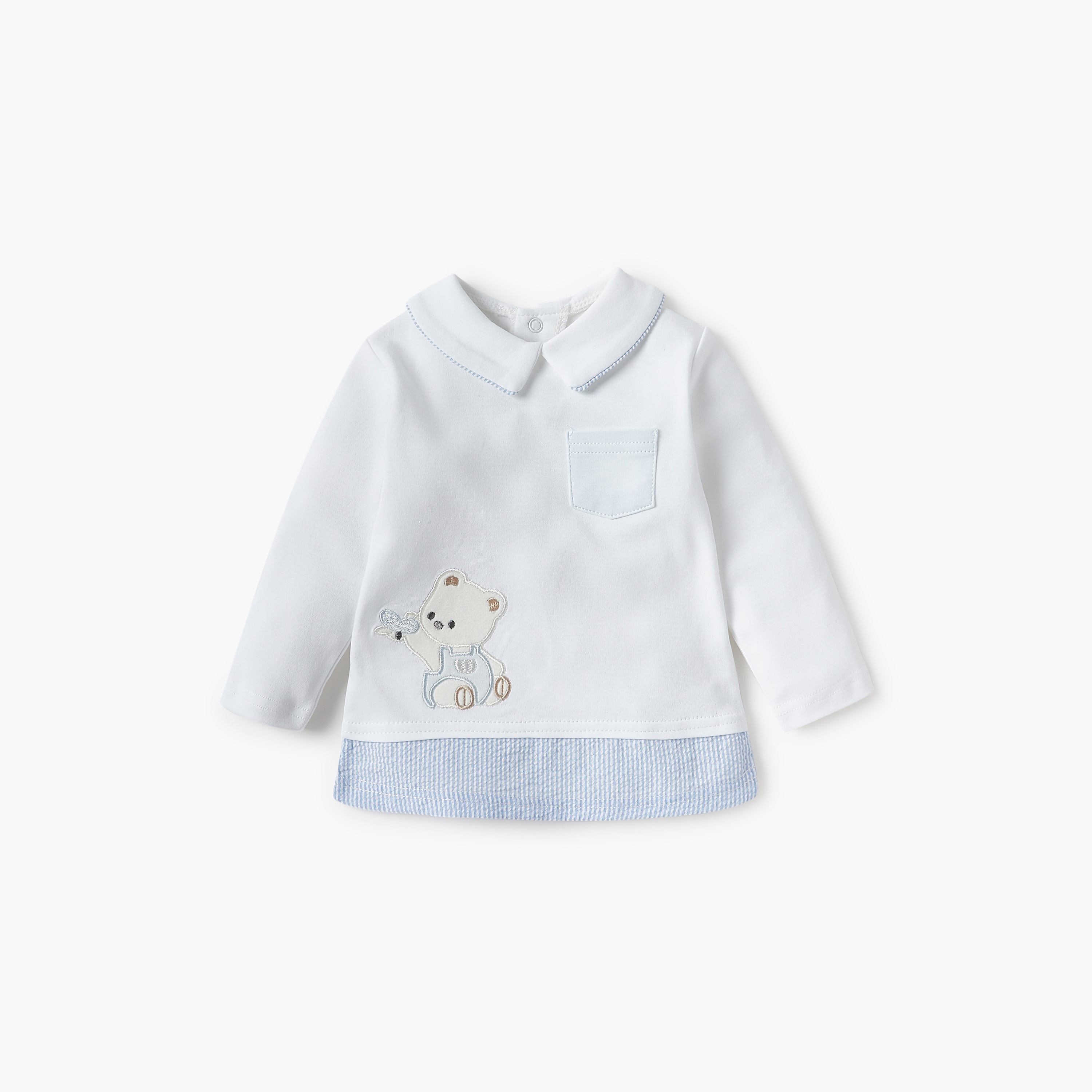 Giggles Bear Applique Long Sleeves T-shirt and Pyjama Set-baby-boys-clothing-nightwear-pyjamasets-image-3