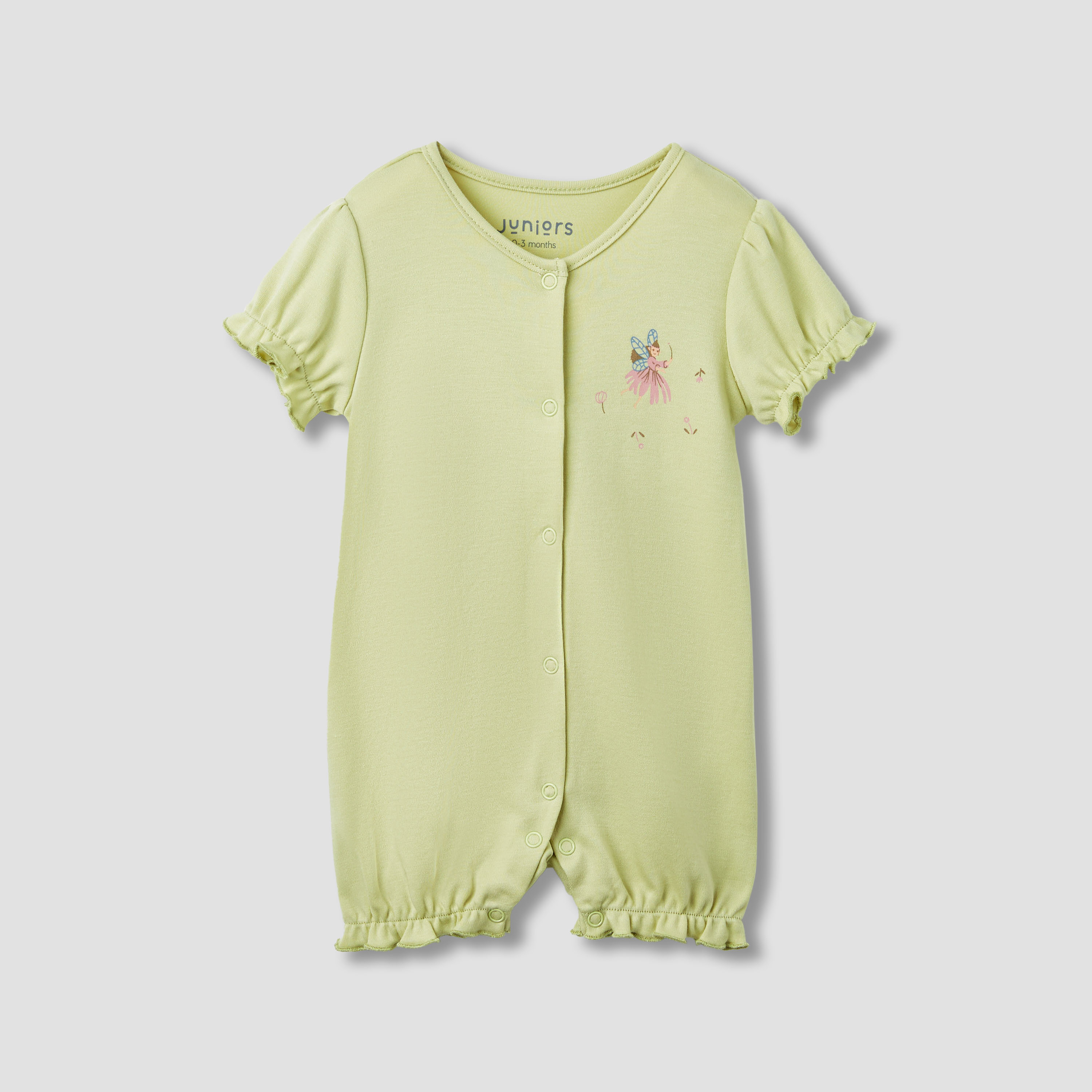 Juniors Fairy Print Romper with Puff Sleeves - Set of 2-baby-girls-clothing-rompers-image-4