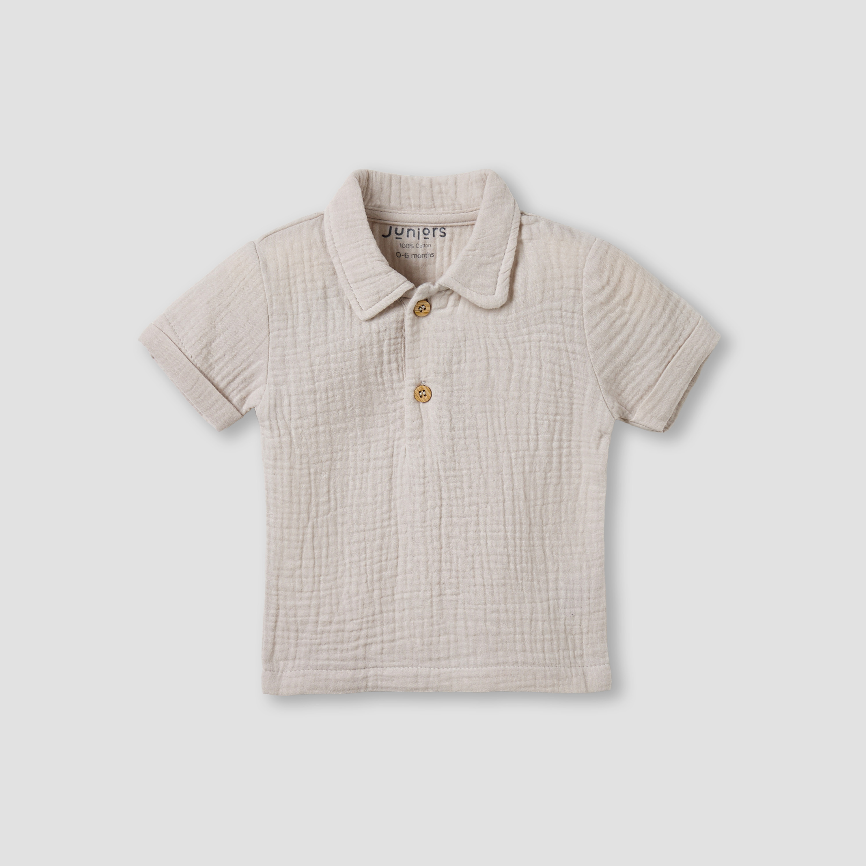 Juniors Muslin Cotton Collared Short Sleeves Pyjama Set with Button Placket-baby-boys-clothing-nightwear-pyjamasets-image-3