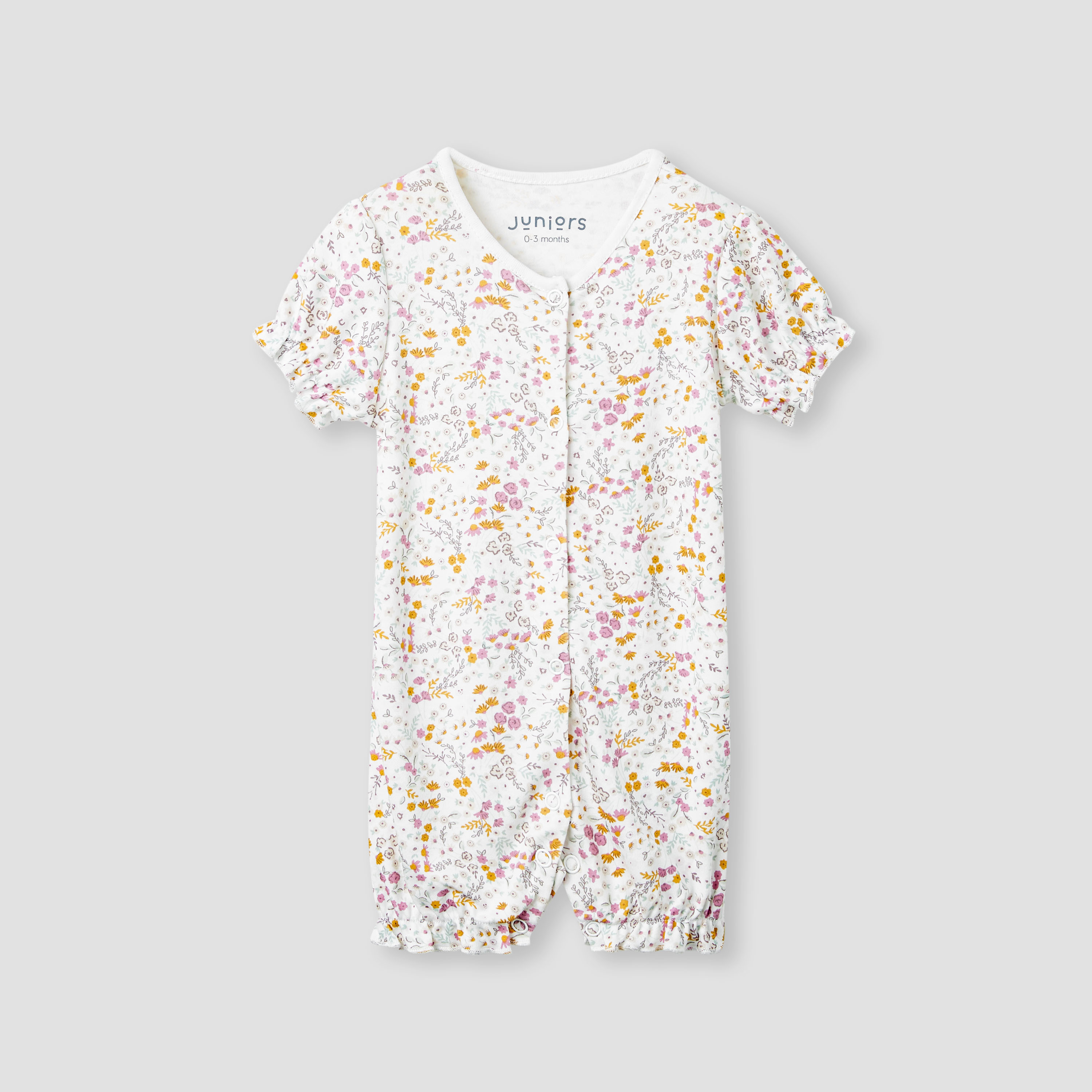 رومبر بأكمام منفوخة وطبعات من جونيورز - طقم من 2-baby-girls-clothing-rompers-image-5