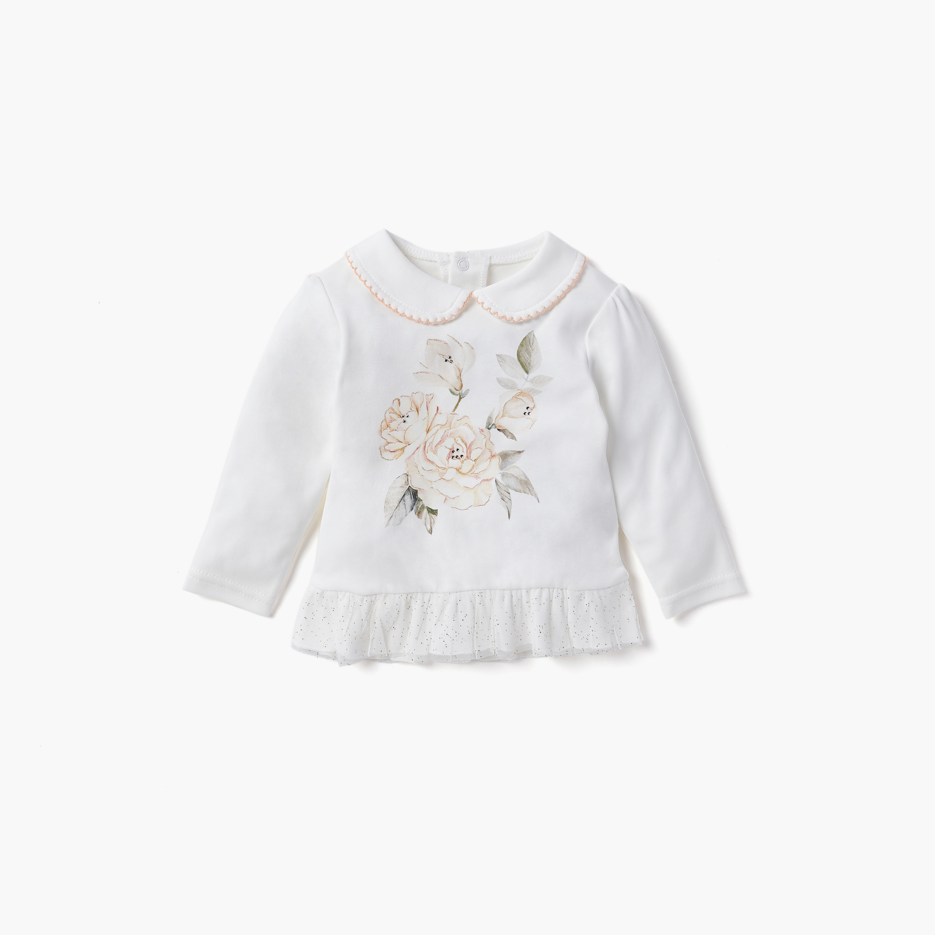 Giggles Flower Print Top and Pyjama Set-baby-girls-clothing-nightwear-pyjamasets-image-2