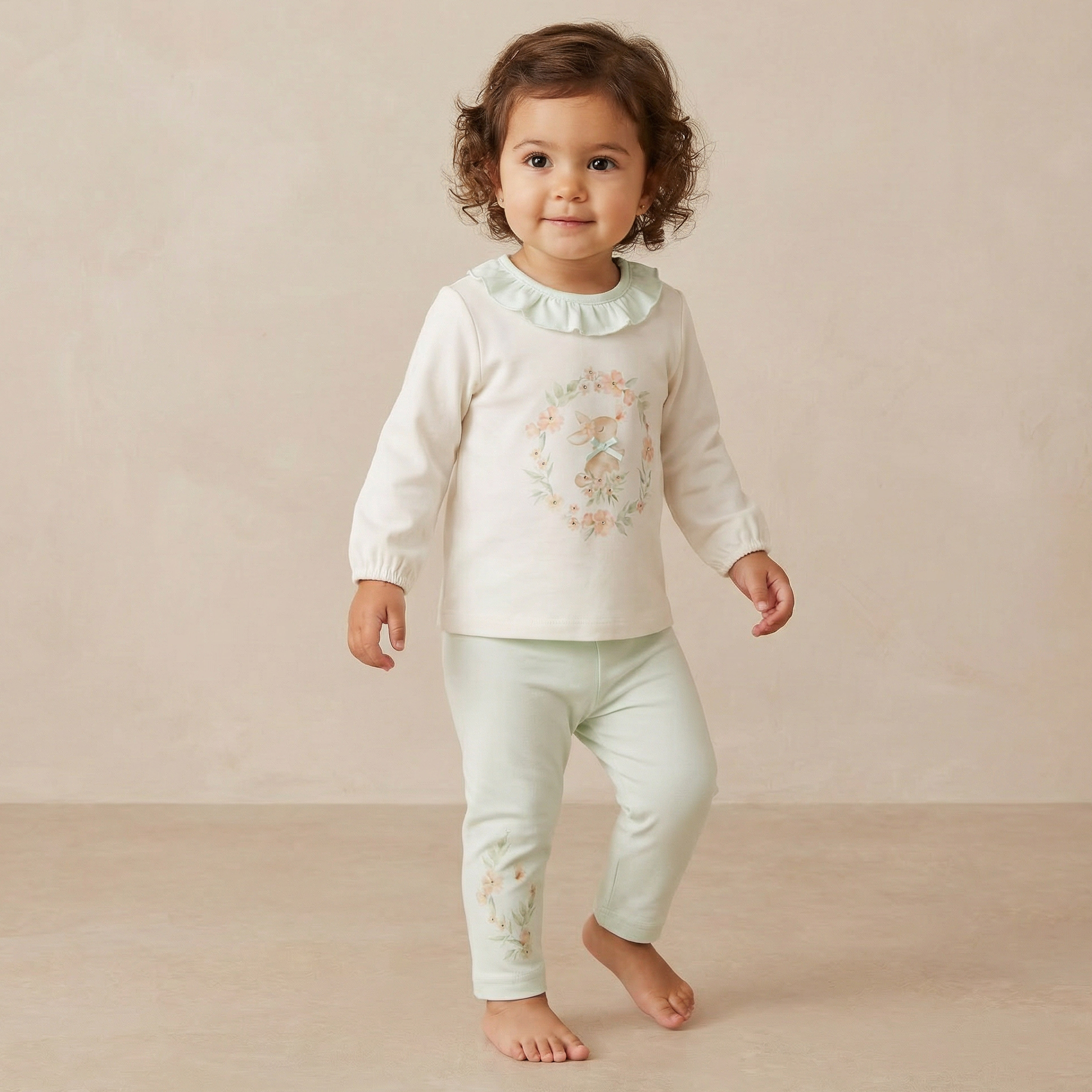 Giggles Cotton Round Neck Long Sleeves Pyjama Set with Rabbit Print-baby-girls-clothing-nightwear-pyjamasets-image-1