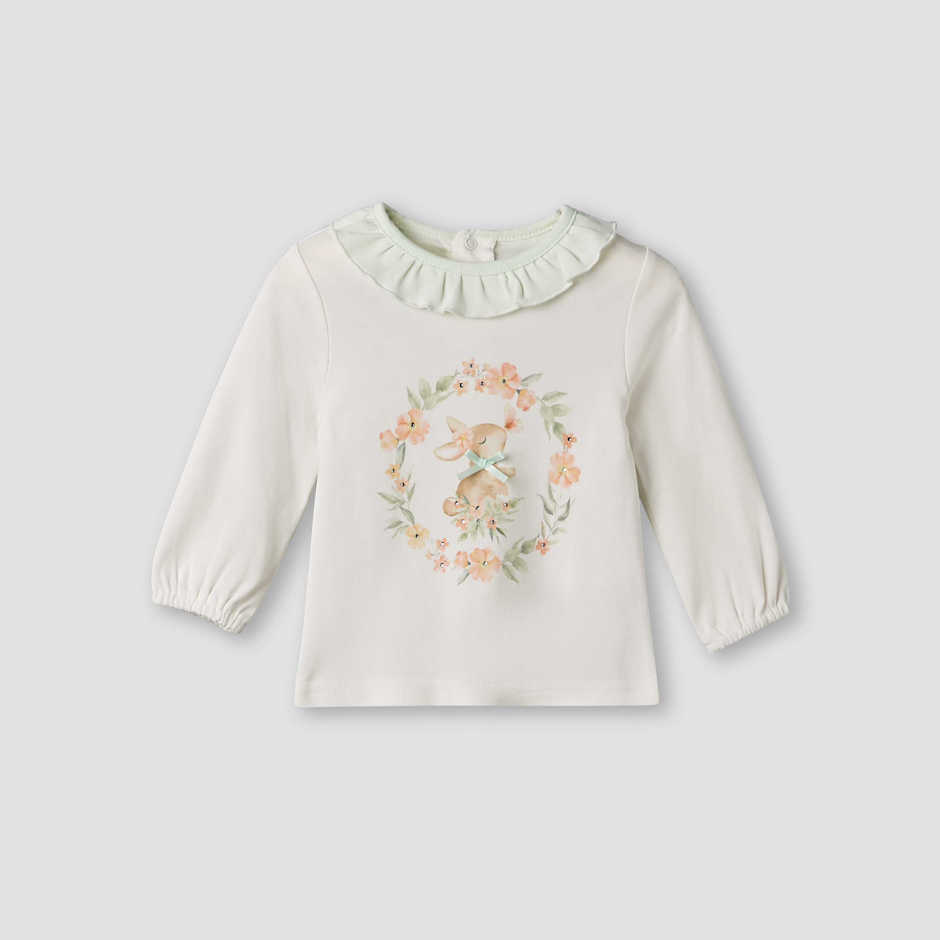 Giggles Cotton Round Neck Long Sleeves Pyjama Set with Rabbit Print-baby-girls-clothing-nightwear-pyjamasets-image-3