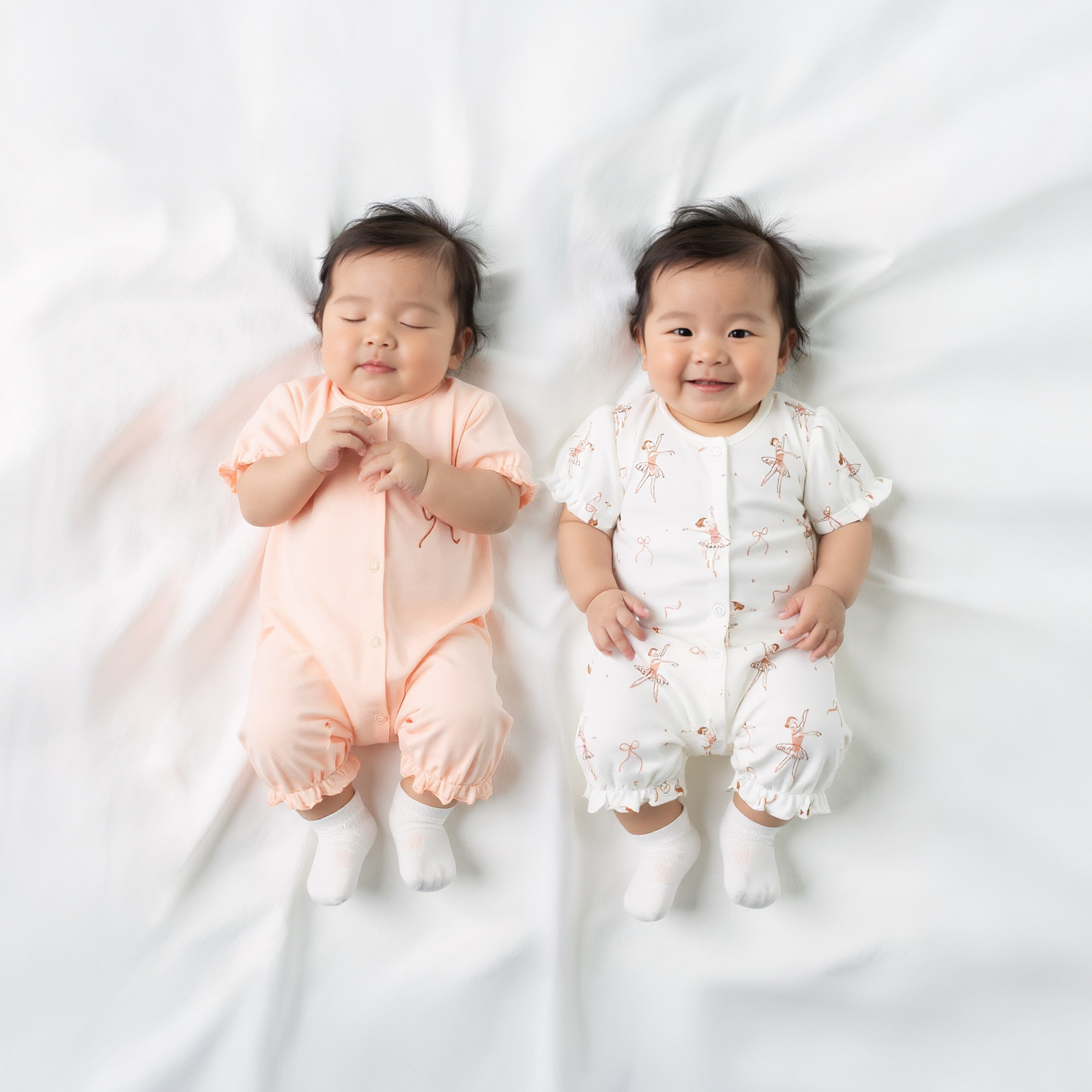 Juniors Assorted Romper with Puff Sleeves - Set of 2-baby-girls-clothing-rompers-image-2