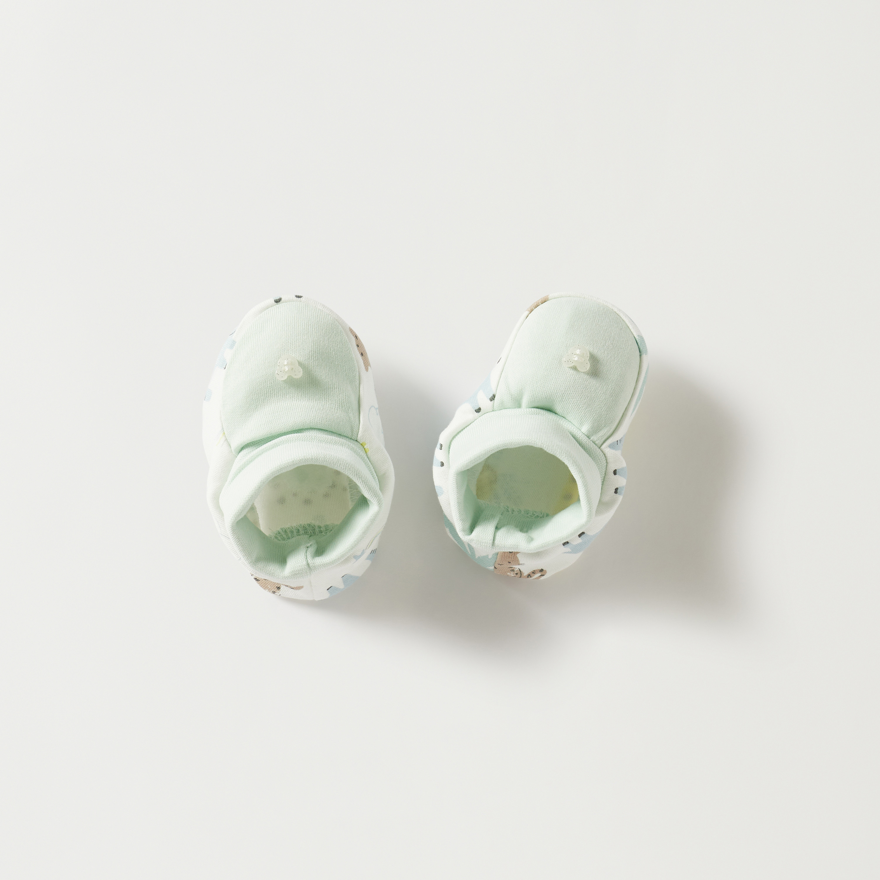 Juniors Animal Print Cuffed Booties-baby-boys-shoes-booties-image-1