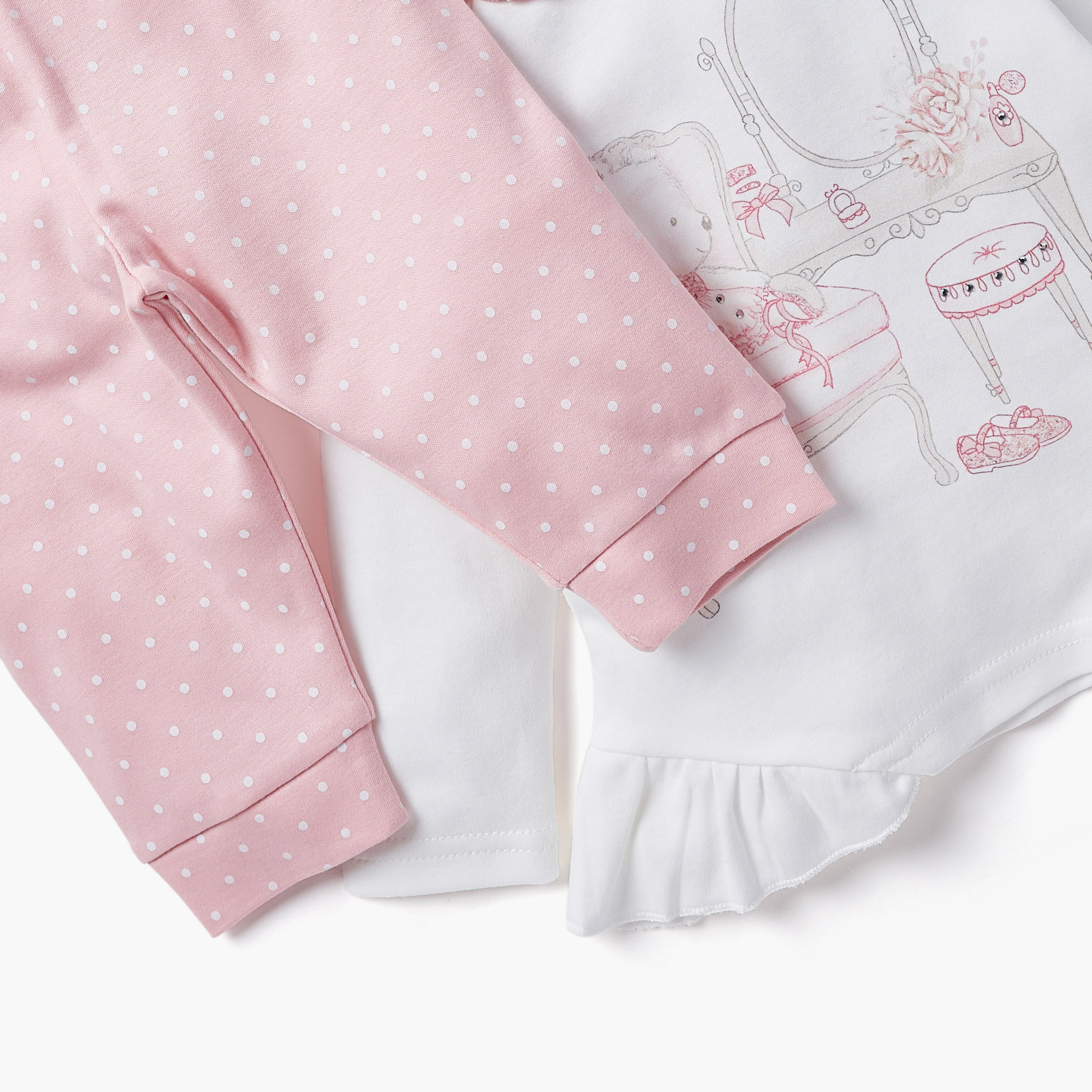 Giggles Bear Print Top and Pyjama Set-baby-girls-clothing-nightwear-pyjamasets-image-5
