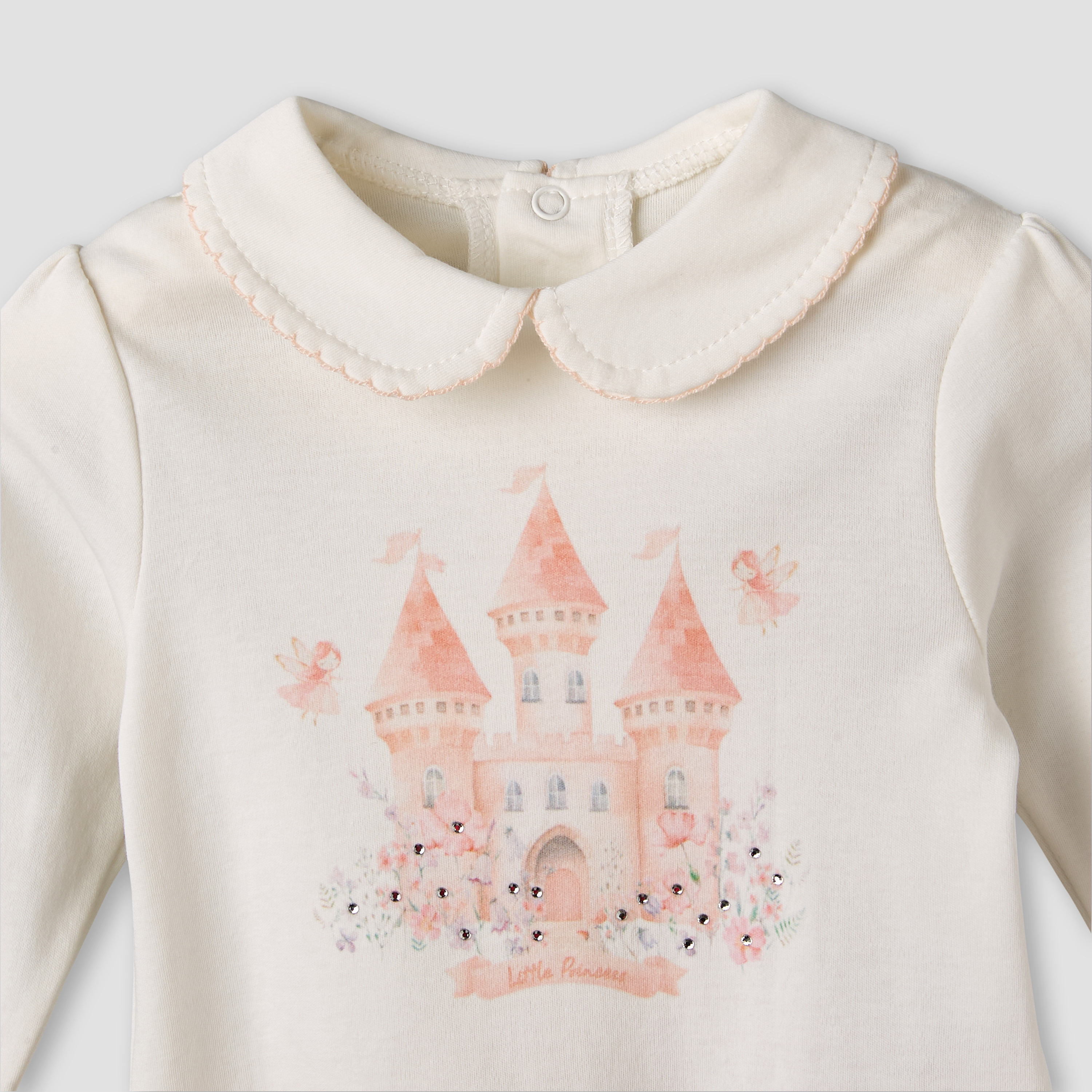 Giggles Cotton Peter Pan Collar Long Sleeve Pyjama Set with Castle Print-baby-girls-clothing-nightwear-pyjamasets-image-7
