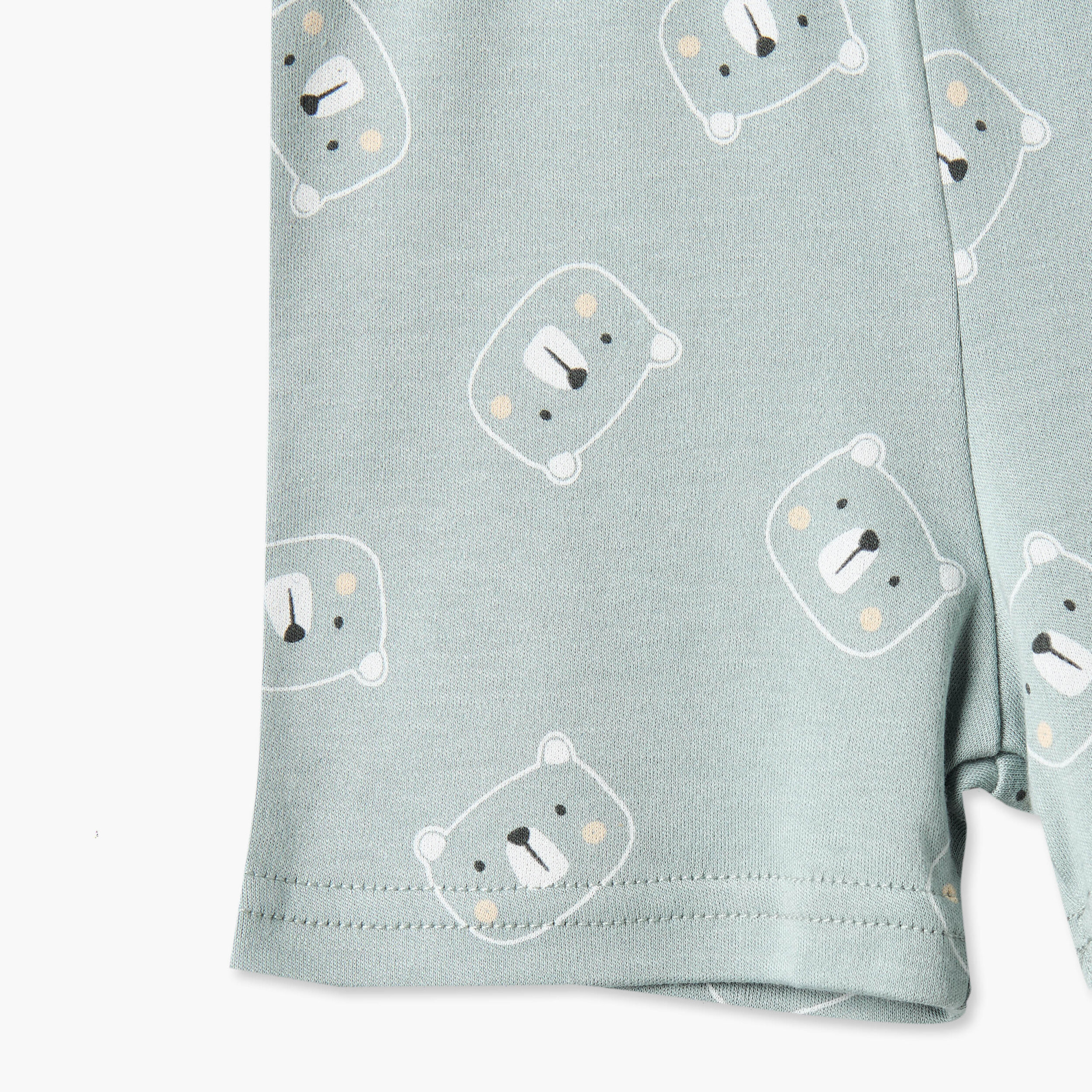 طقم تيشيرت قطن بياقة ضيقة وأكمام قصيرة وشورت بطبعات دب من جونيورز-baby-boys-clothing-nightwear-pyjamasets-image-10
