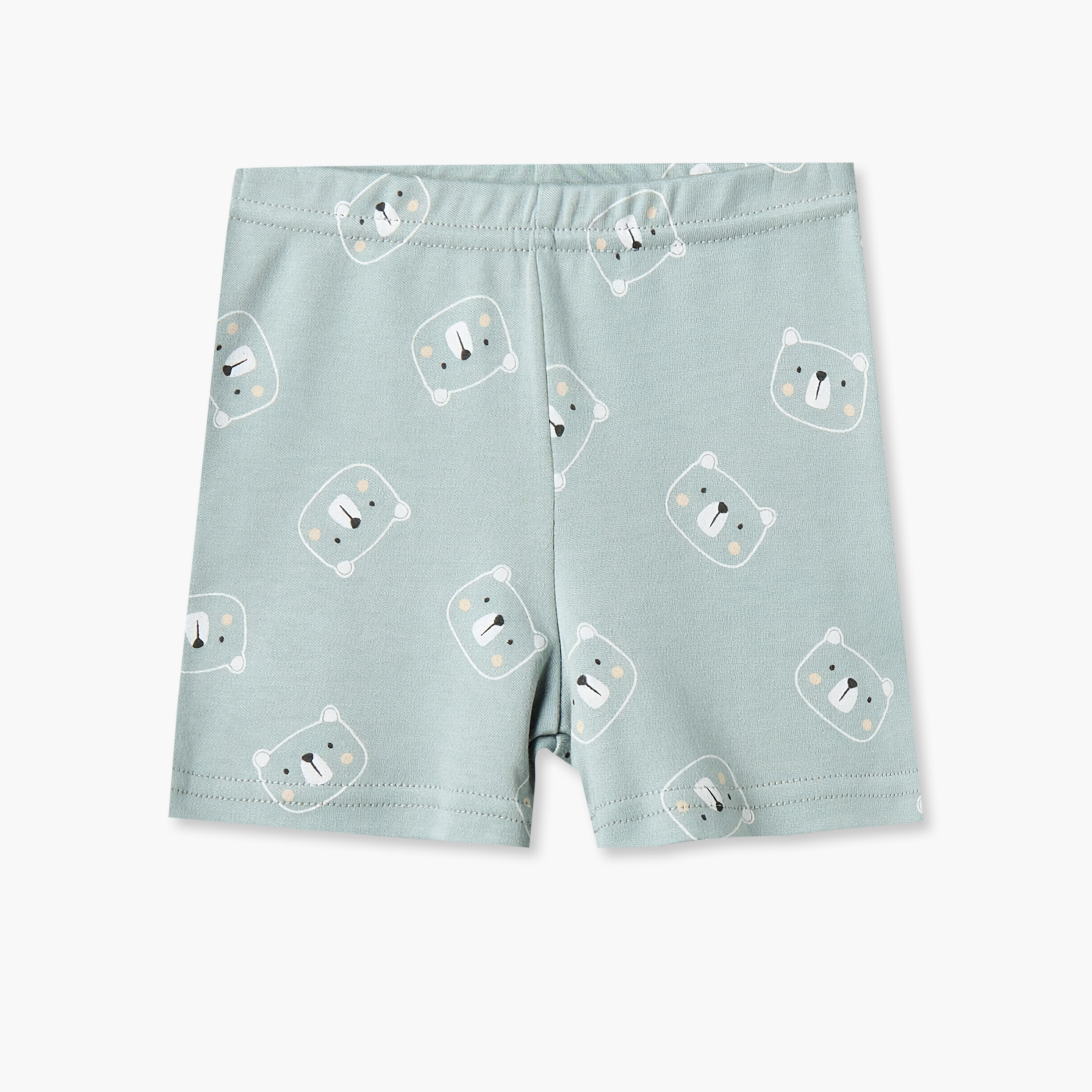 طقم تيشيرت قطن بياقة ضيقة وأكمام قصيرة وشورت بطبعات دب من جونيورز-baby-boys-clothing-nightwear-pyjamasets-image-4