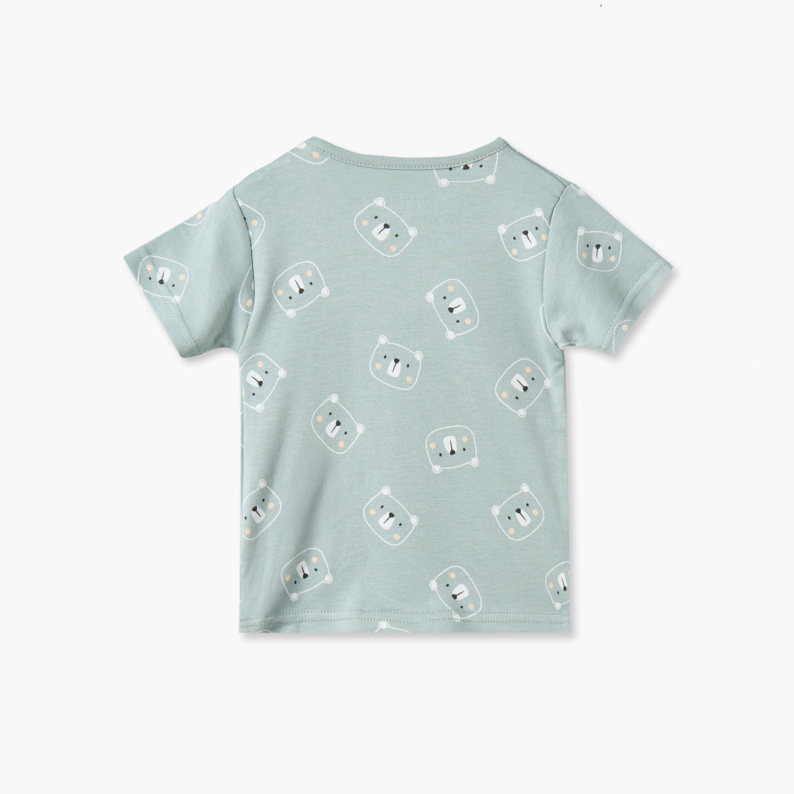 طقم تيشيرت قطن بياقة ضيقة وأكمام قصيرة وشورت بطبعات دب من جونيورز-baby-boys-clothing-nightwear-pyjamasets-image-5