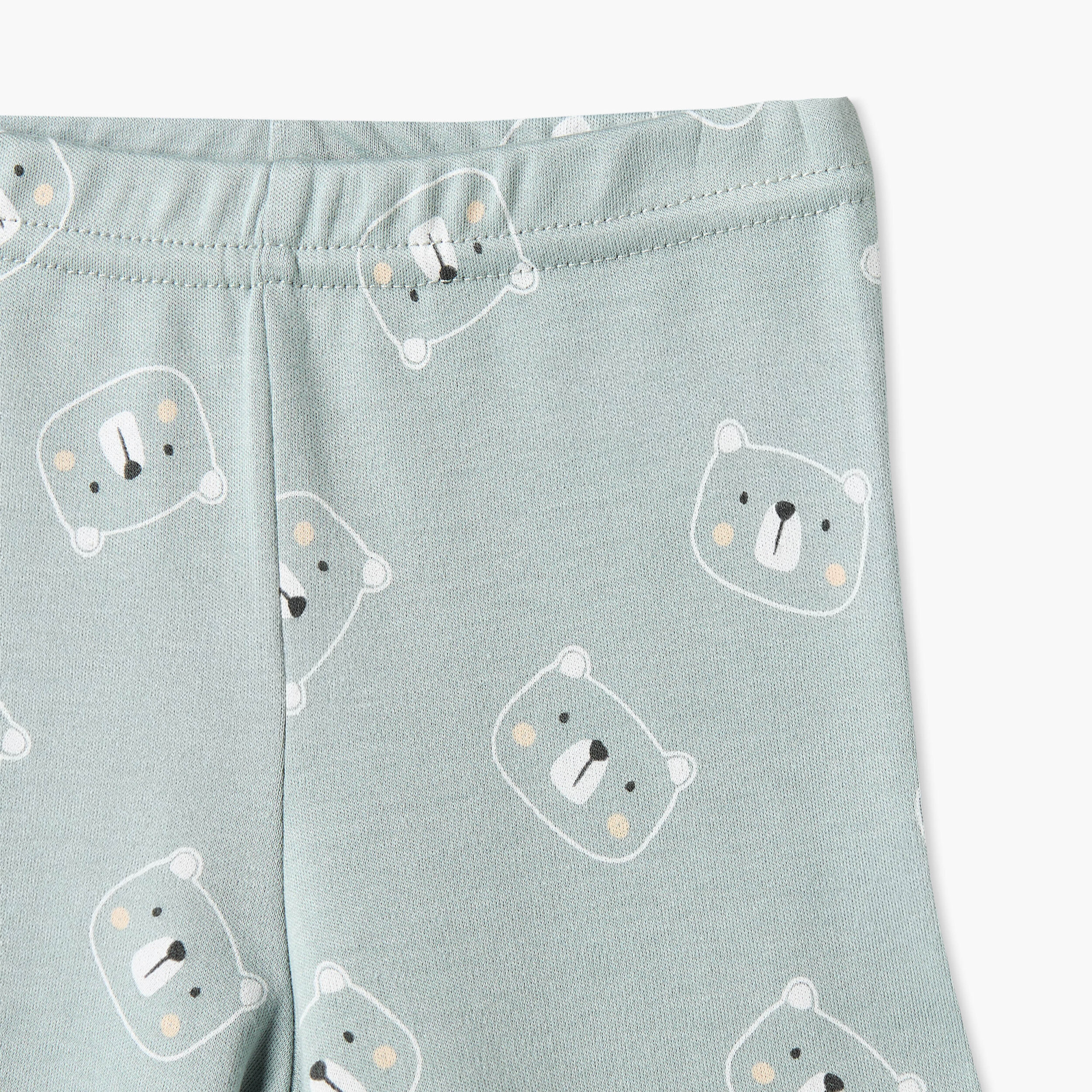 طقم تيشيرت قطن بياقة ضيقة وأكمام قصيرة وشورت بطبعات دب من جونيورز-baby-boys-clothing-nightwear-pyjamasets-image-9