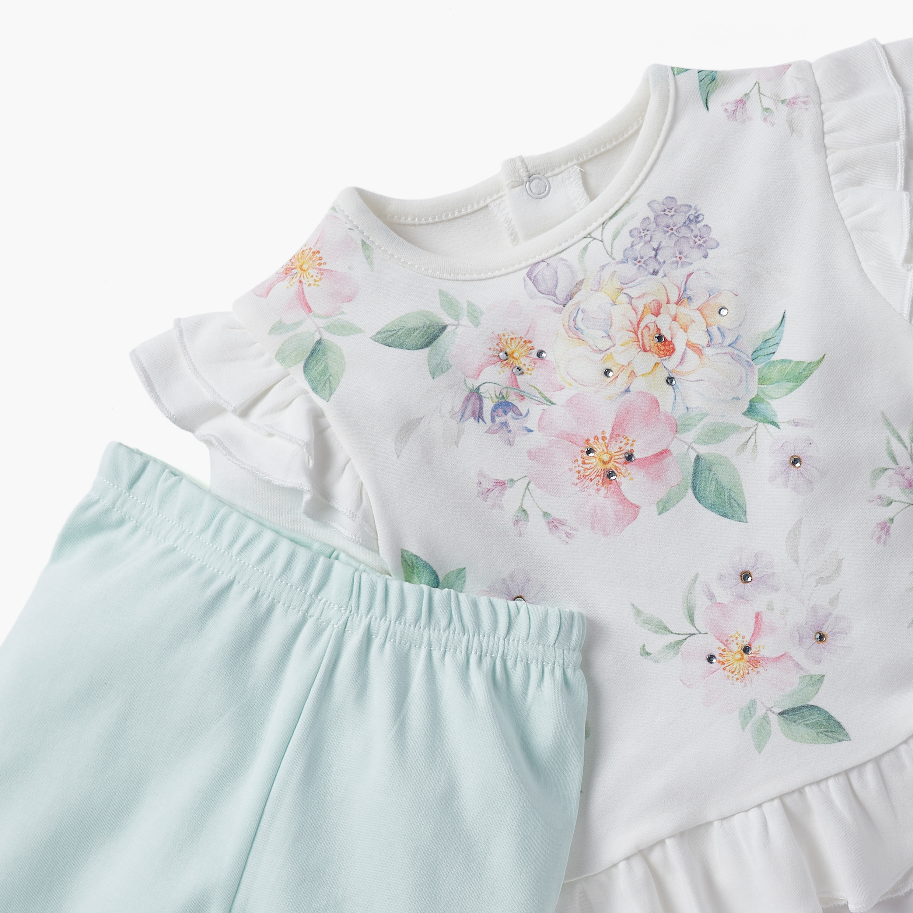 Giggles Flower Print Top and Pyjama Set-baby-girls-clothing-nightwear-pyjamasets-image-4