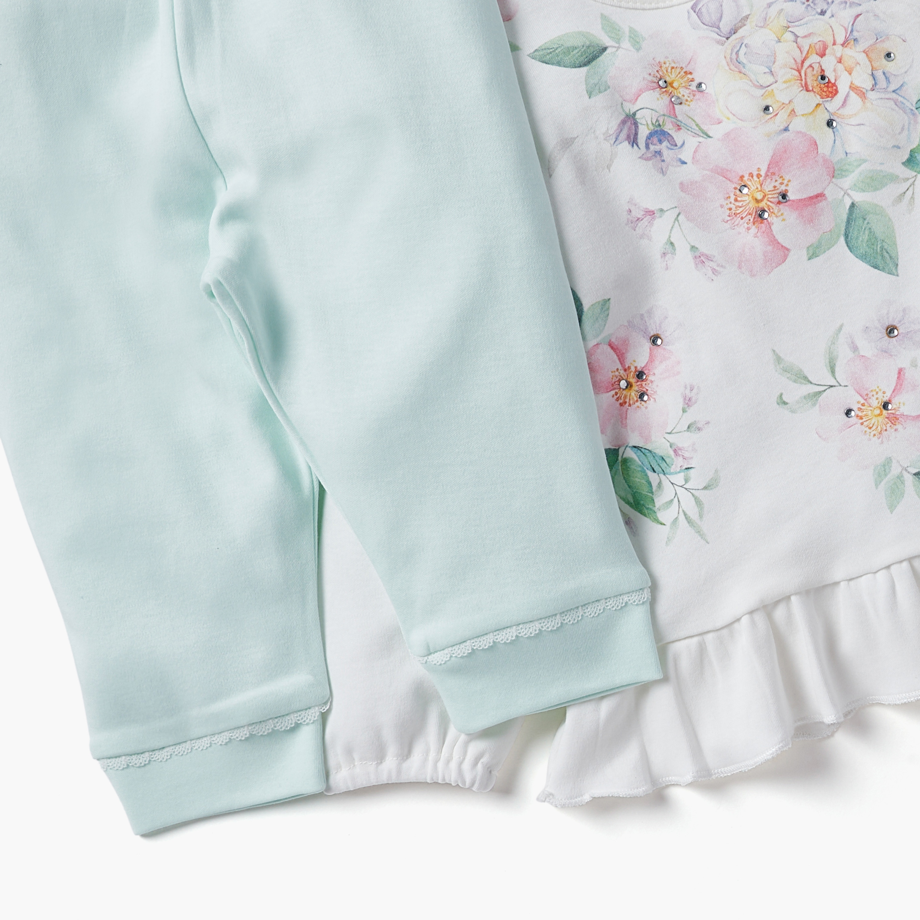 Giggles Flower Print Top and Pyjama Set-baby-girls-clothing-nightwear-pyjamasets-image-5