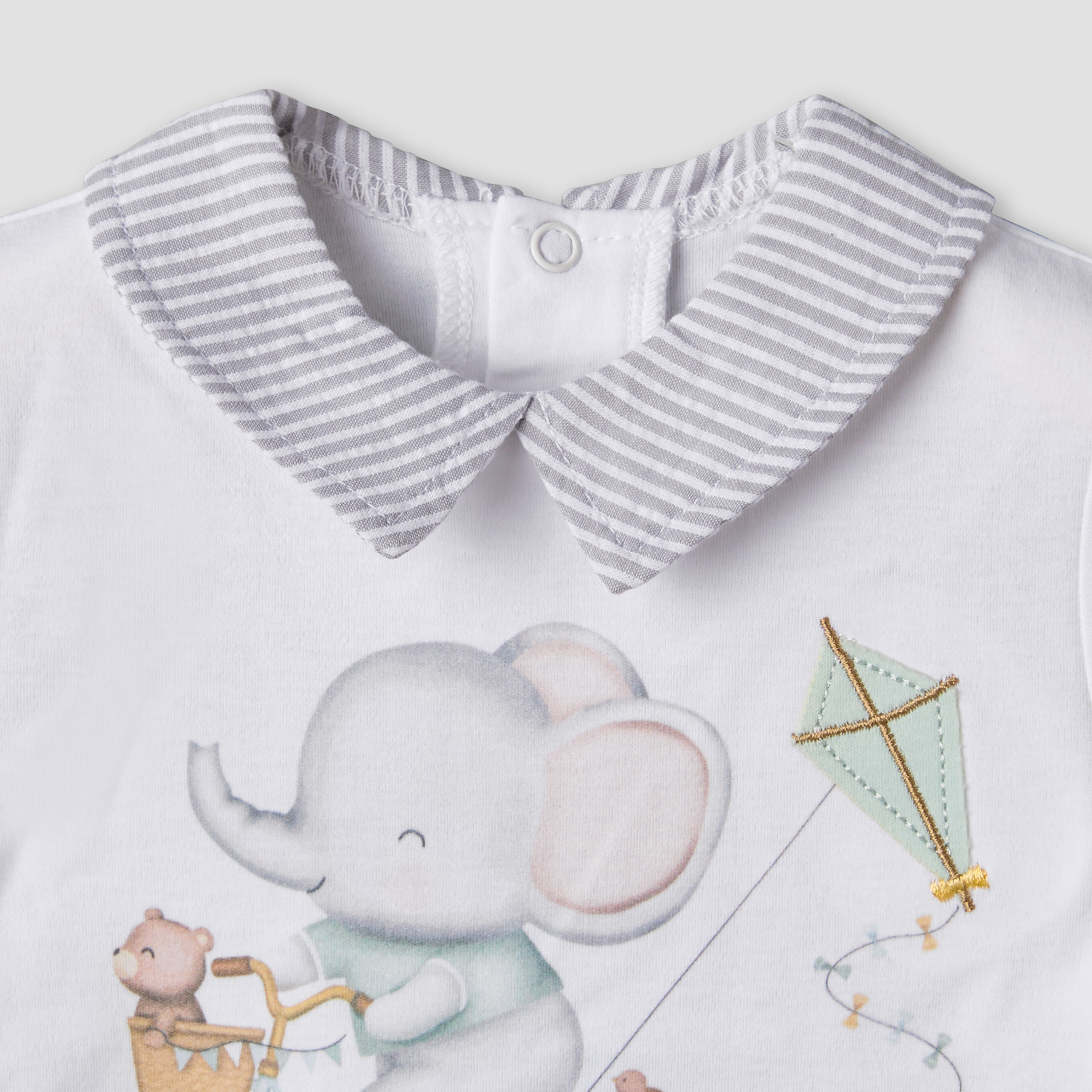 Giggles Cotton Collared Short Sleeves Pyjama Set with Elephant Print-baby-girls-clothing-nightwear-pyjamasets-image-7