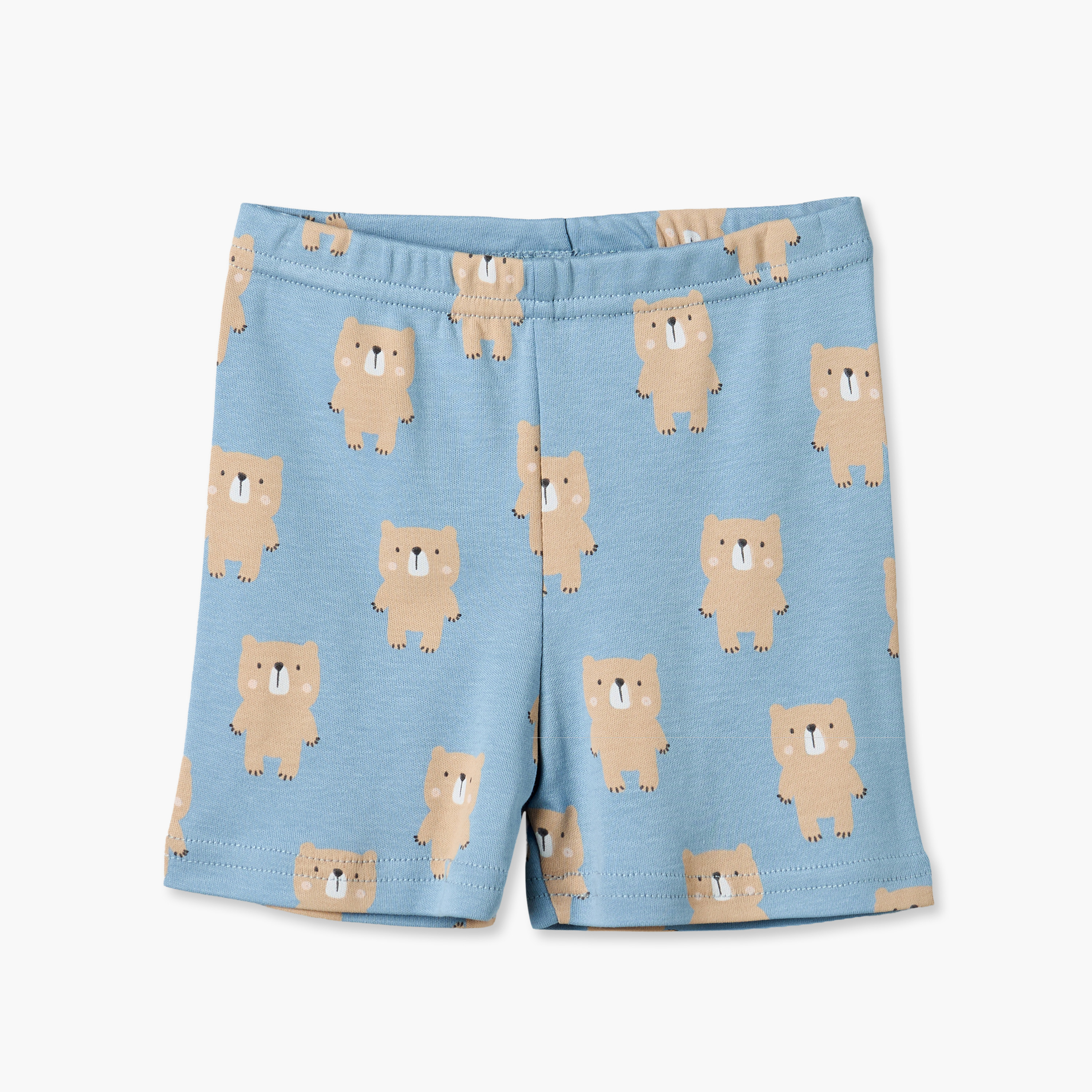 Juniors Cotton Crew Neck Short Sleeves Shorts Set with Teddy Bear Print-baby-boys-clothing-nightwear-pyjamasets-image-3