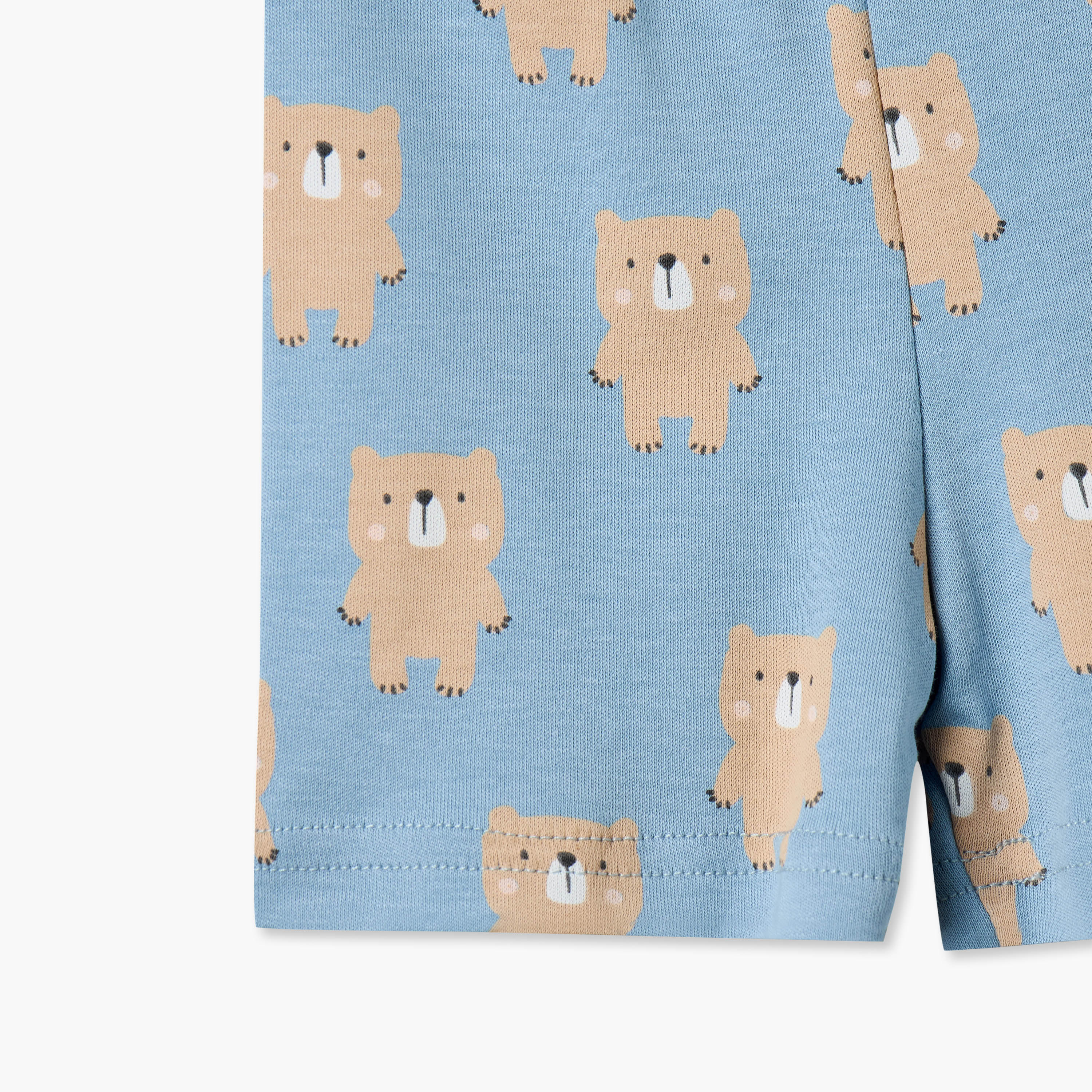 Juniors Cotton Crew Neck Short Sleeves Shorts Set with Teddy Bear Print-baby-boys-clothing-nightwear-pyjamasets-image-9