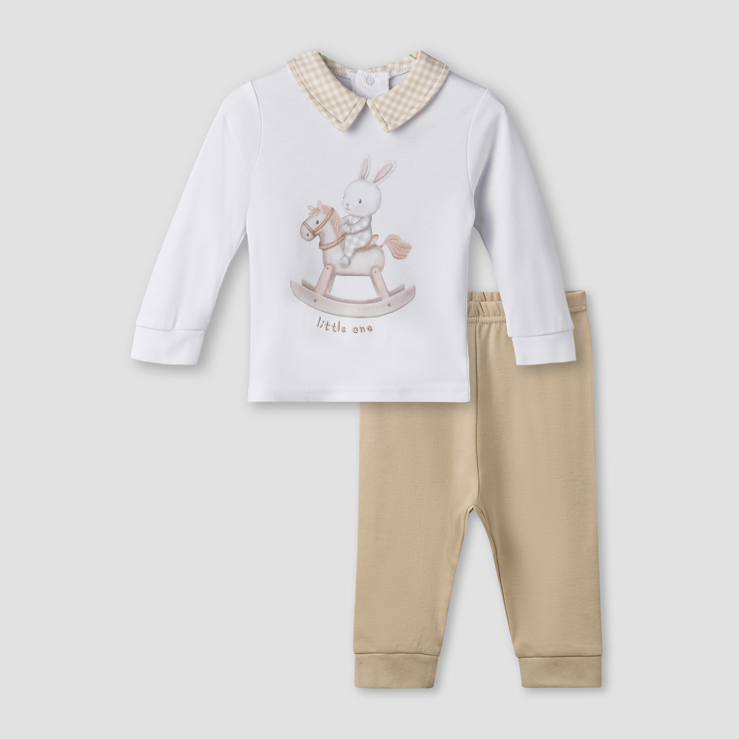 طقم بيجاما قطن بياقة وأكمام طويلة وطبعات من جيجلز-baby-boys-clothing-nightwear-pyjamasets-image-2