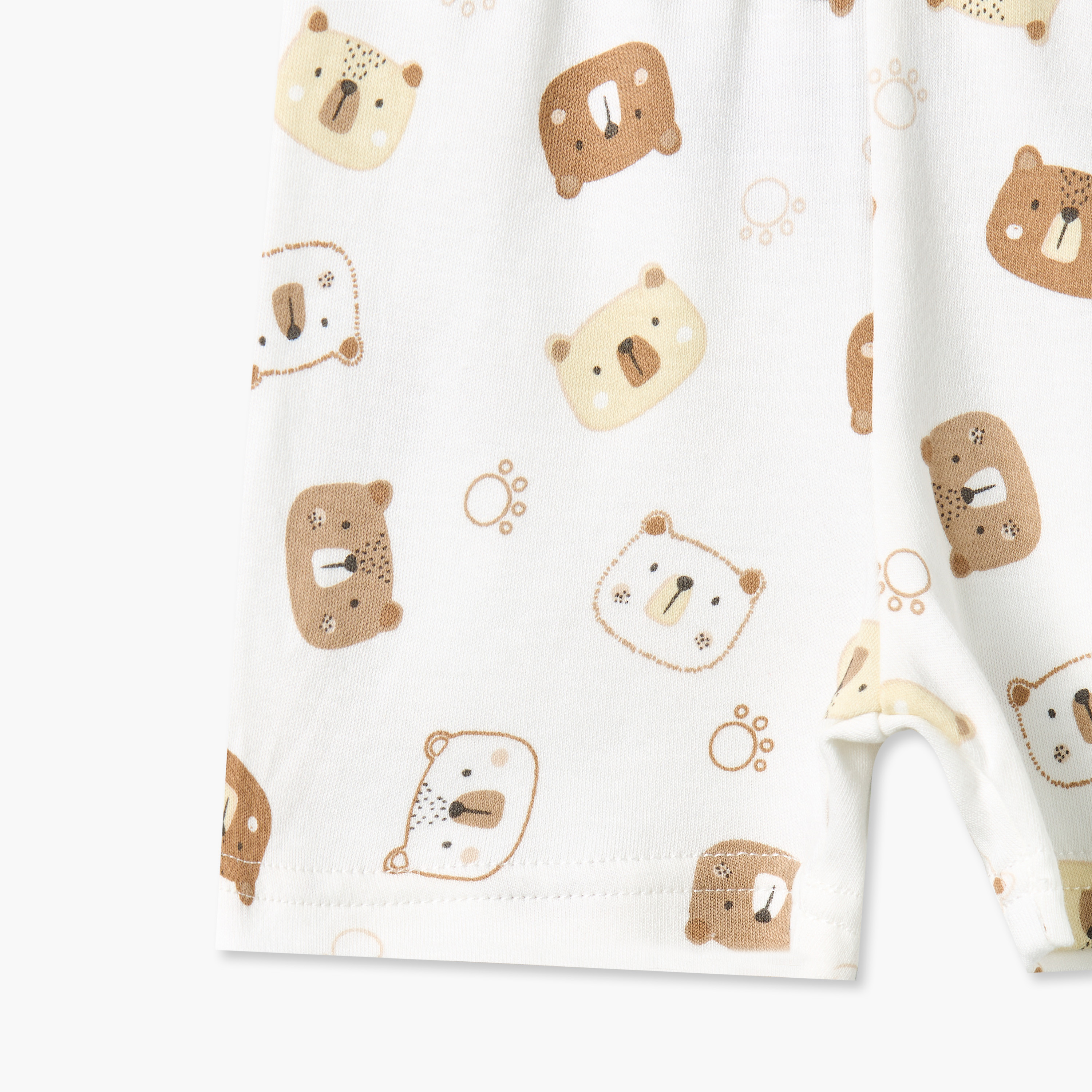طقم تيشيرت قطن بياقة ضيقة وأكمام قصيرة وشورت بطبعات دب من جونيورز-baby-boys-clothing-nightwear-pyjamasets-image-10