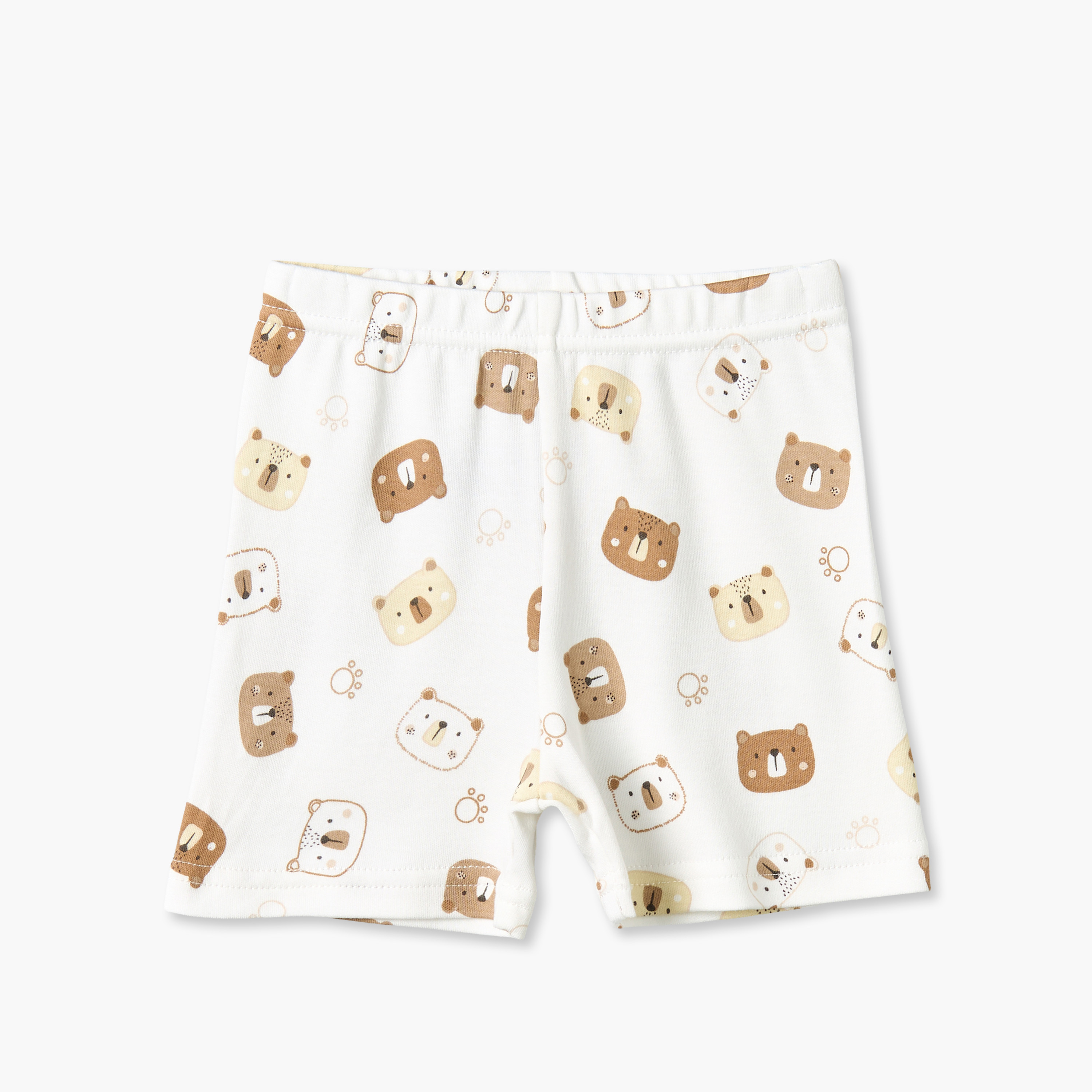 طقم تيشيرت قطن بياقة ضيقة وأكمام قصيرة وشورت بطبعات دب من جونيورز-baby-boys-clothing-nightwear-pyjamasets-image-4