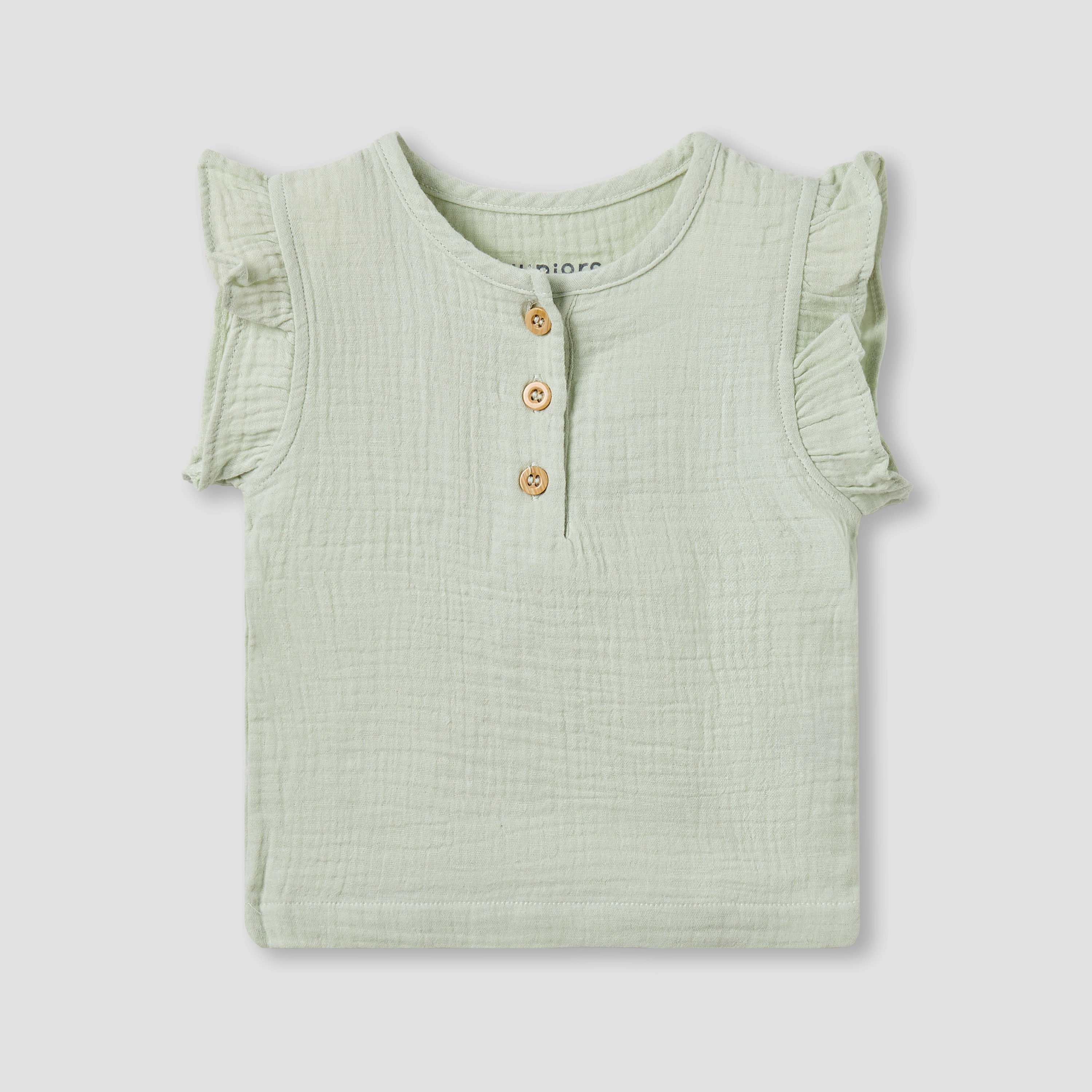 Juniors Cotton Round Neck Cap Sleeves T-shirt and Shorts Set with Ruffles-promo_babyshop_Buy3for99_KSA130126-image-3