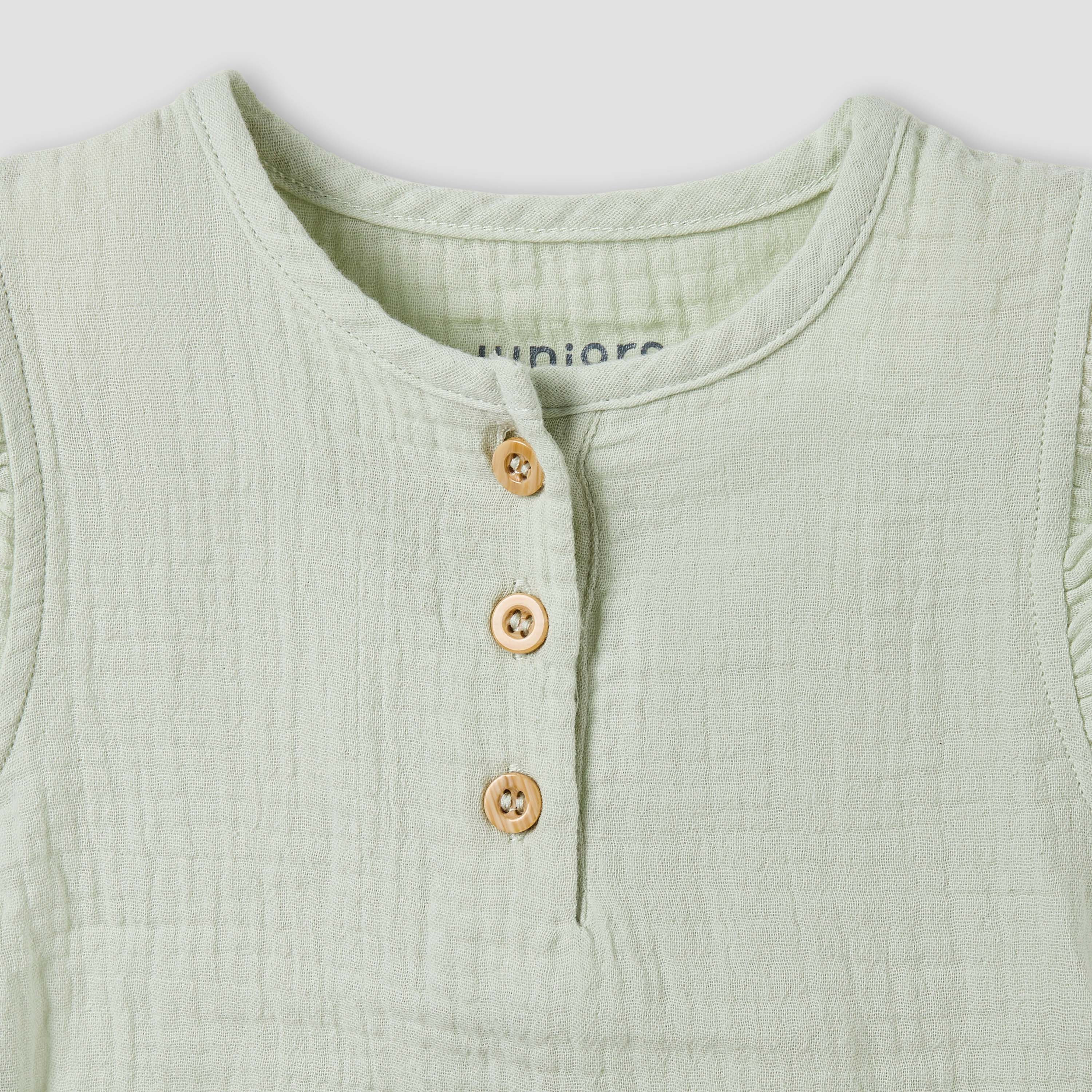 Juniors Cotton Round Neck Cap Sleeves T-shirt and Shorts Set with Ruffles-promo_babyshop_Buy3for99_KSA130126-image-5
